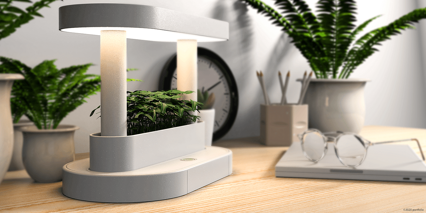 Desk lamp，Green plant，product design，Appearance design，