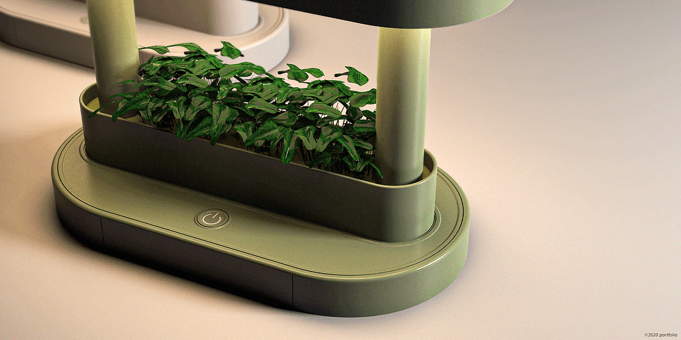 Desk lamp，Green plant，product design，Appearance design，