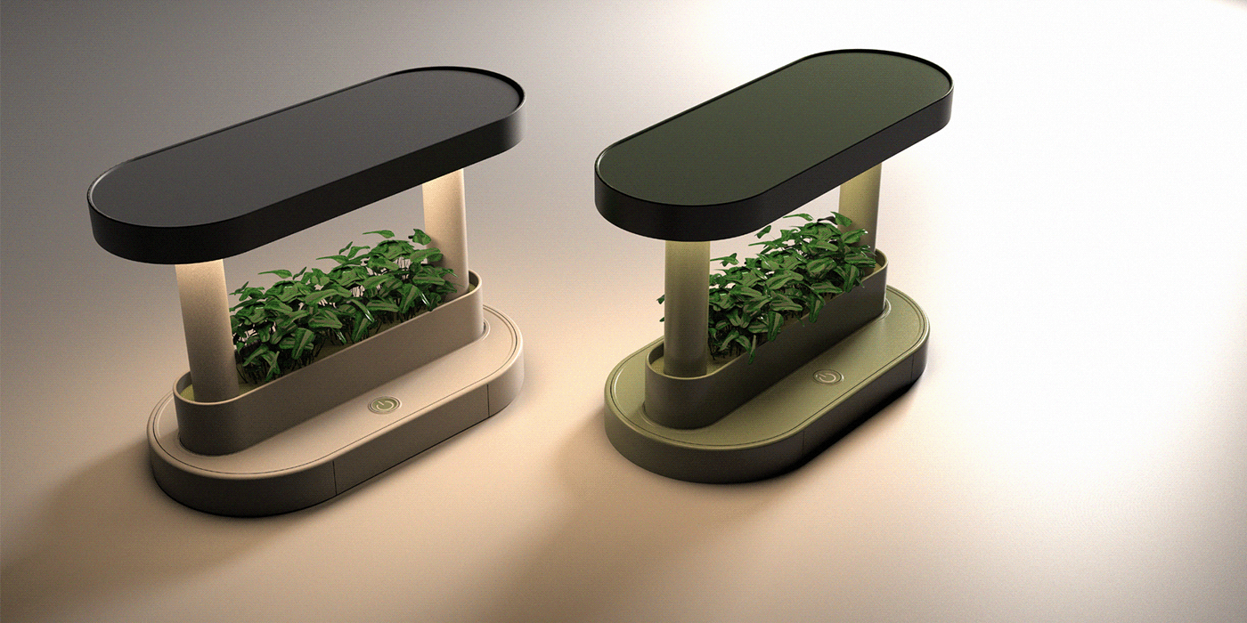 Desk lamp，Green plant，product design，Appearance design，