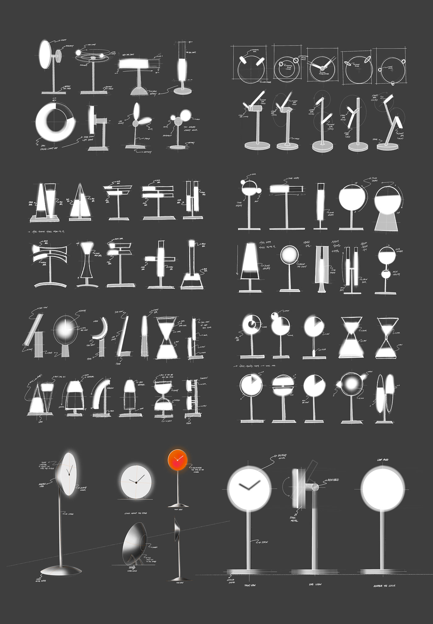 Clock，Floor lamp，originality，furniture，Nostalgian，