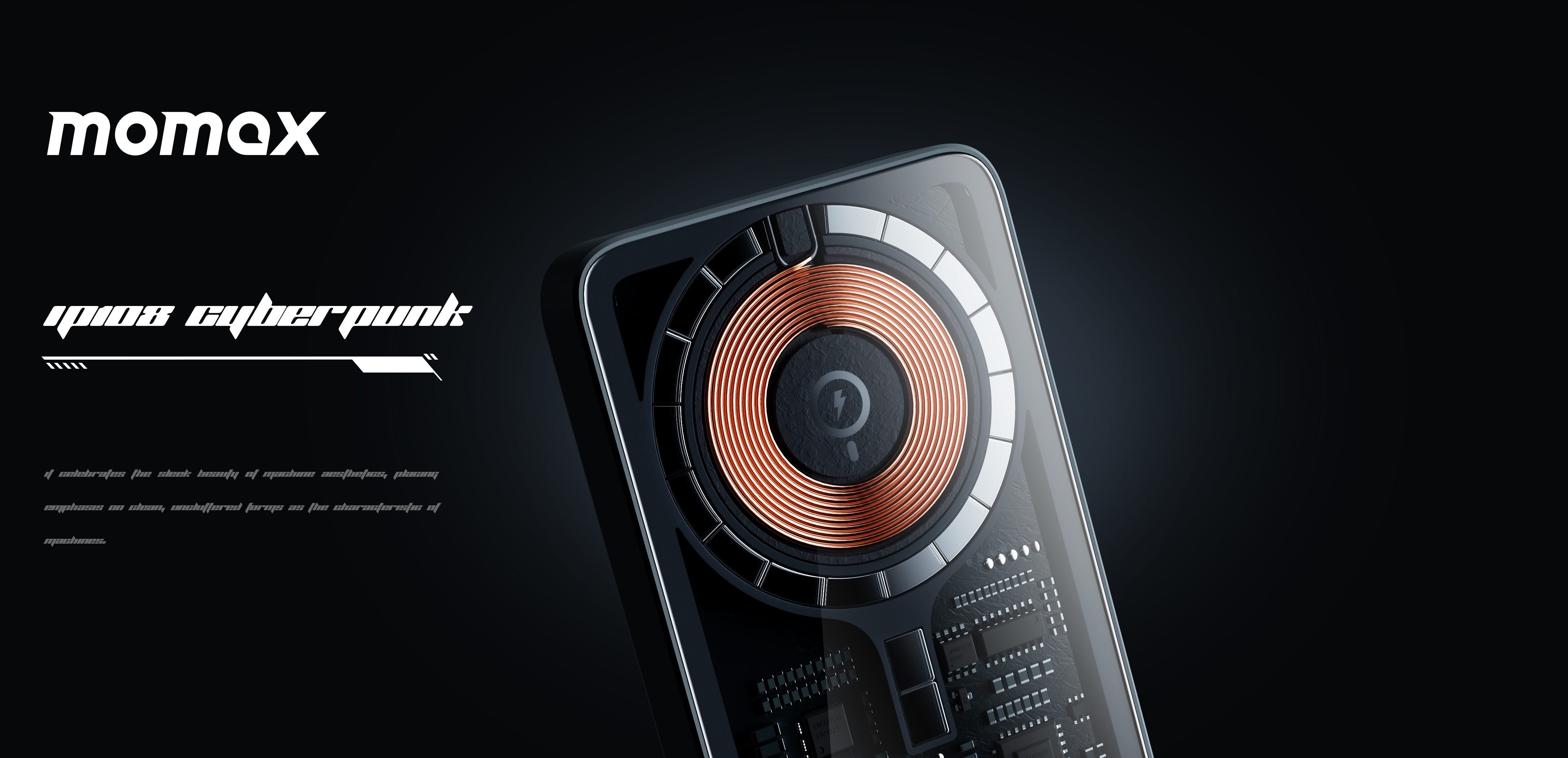 Cyberpunk，portable source，portable battery，transparent，MagSafe，iphone，