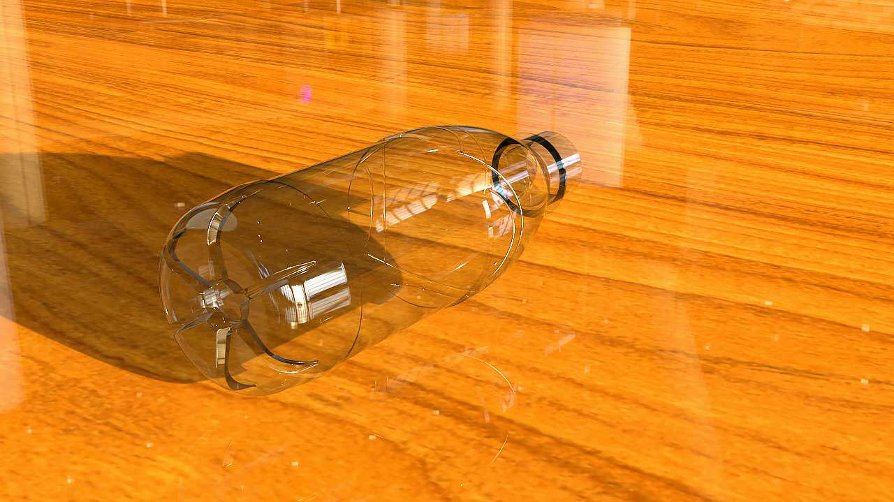 Plastic bottles with labels torn off，