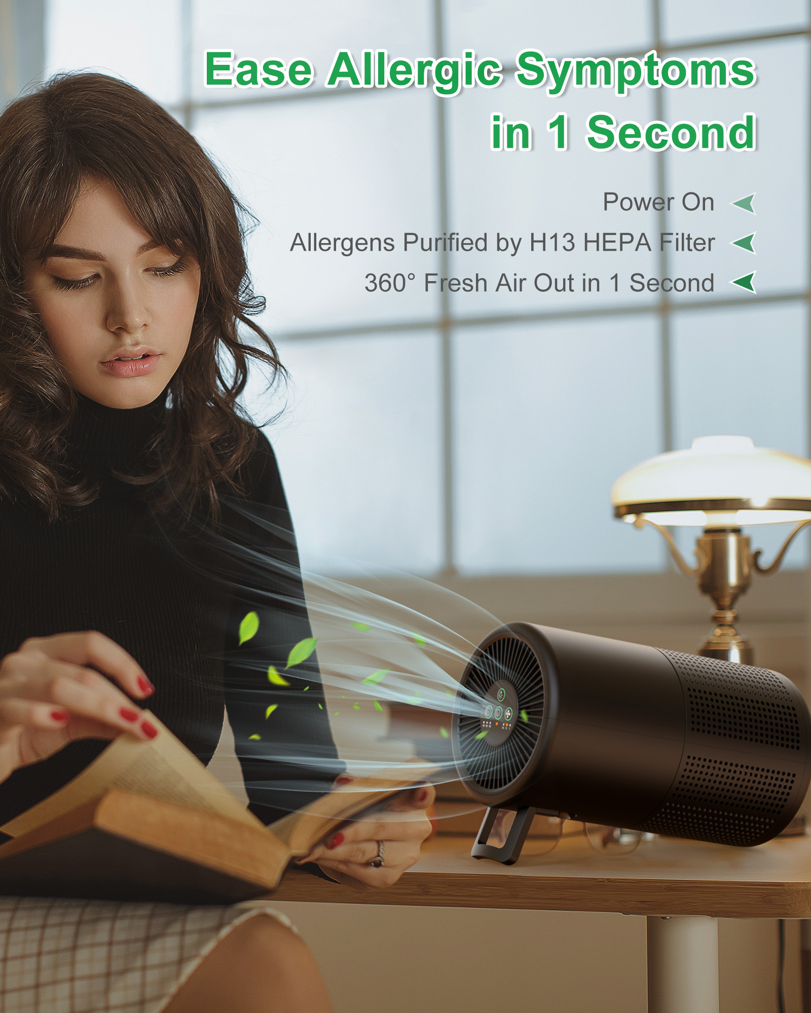 small home appliances，air cleaner，Portable，Handle，Fan，