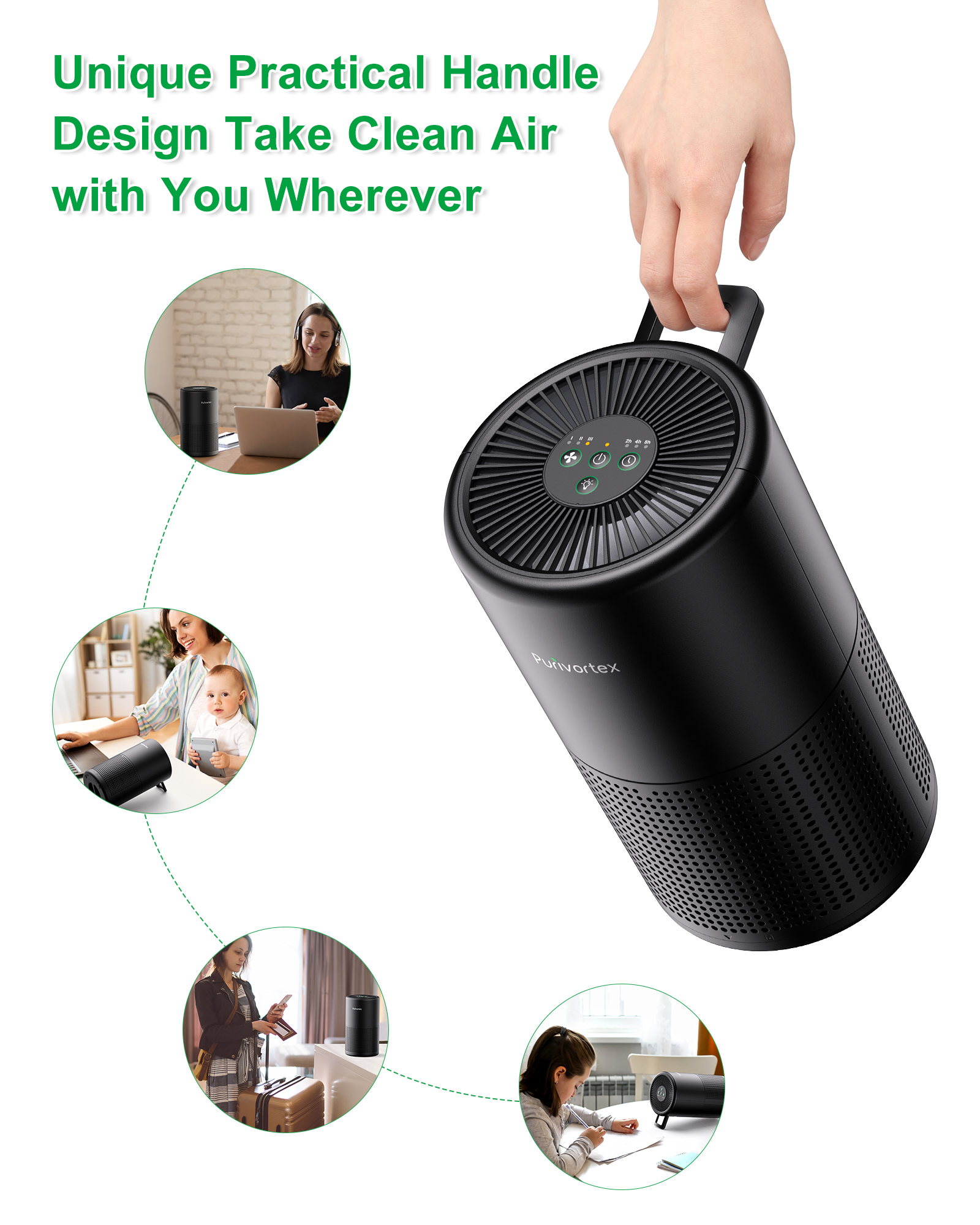 small home appliances，air cleaner，Portable，Handle，Fan，