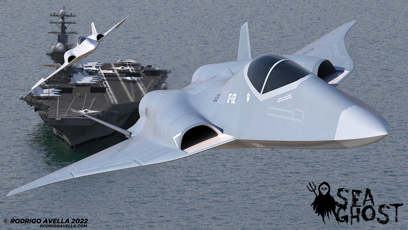 Rodrigo Avella，SEA GHOST-FA-XX，第六代战斗机概念，工业设计，流线型设计，