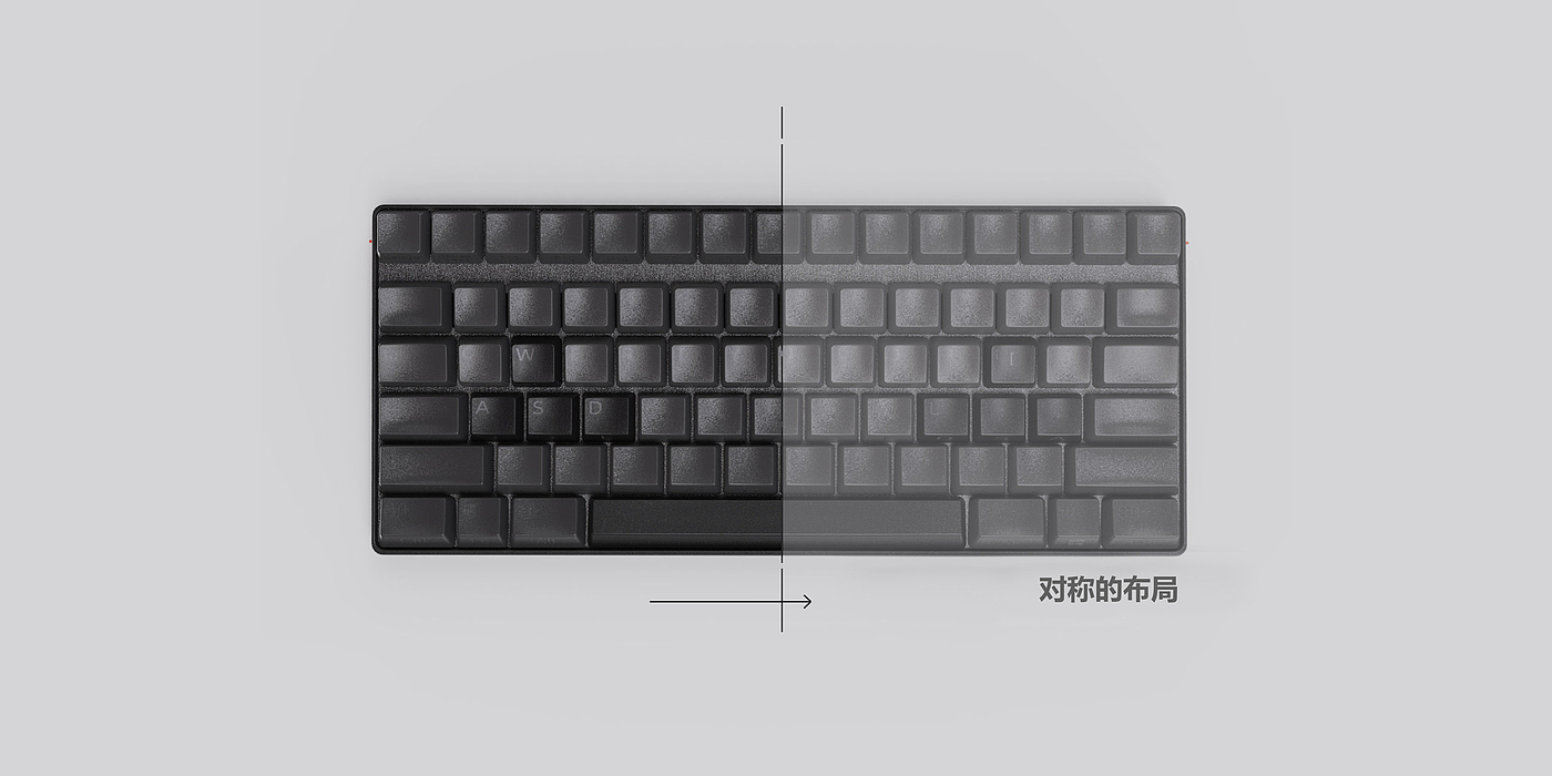 Lefty，keyboard，product design，industrial design，if，symmetric，id，rhino，