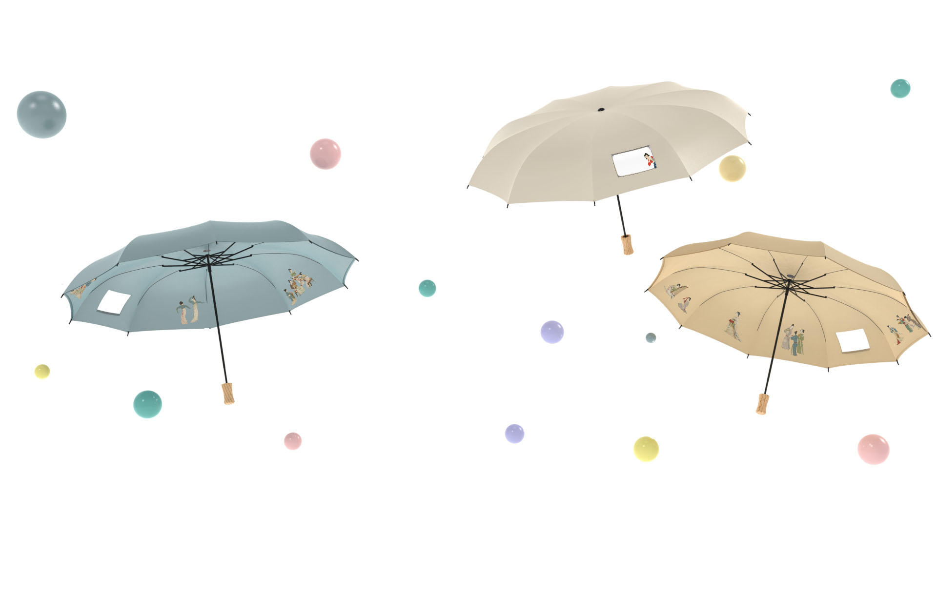 Umbrella，Riverside Scene at Qingming Festival，Interesting，original，Wen Chuang Umbrella，National tide，New Chinese style，She designed，