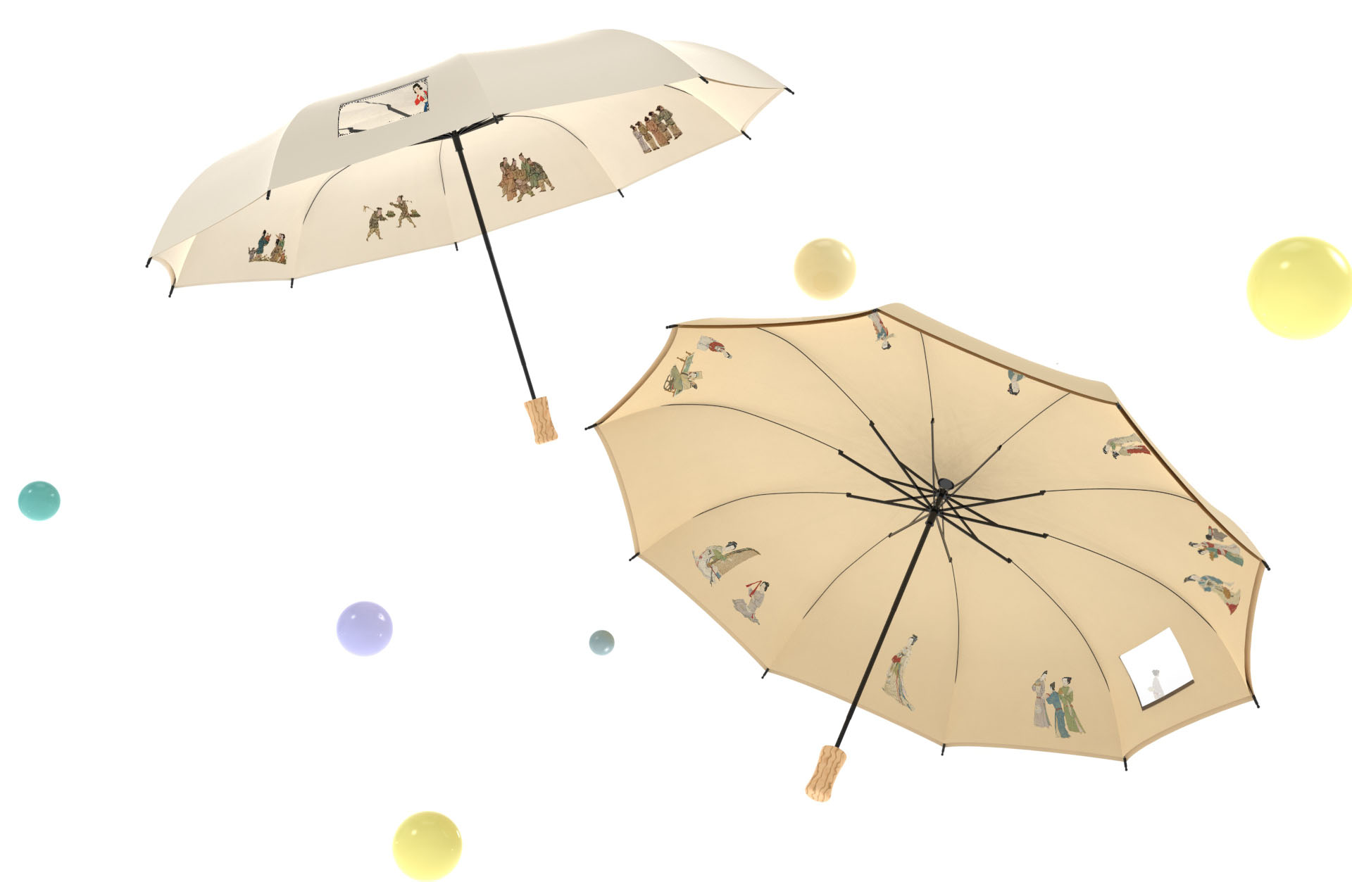Umbrella，Riverside Scene at Qingming Festival，Interesting，original，Wen Chuang Umbrella，National tide，New Chinese style，She designed，