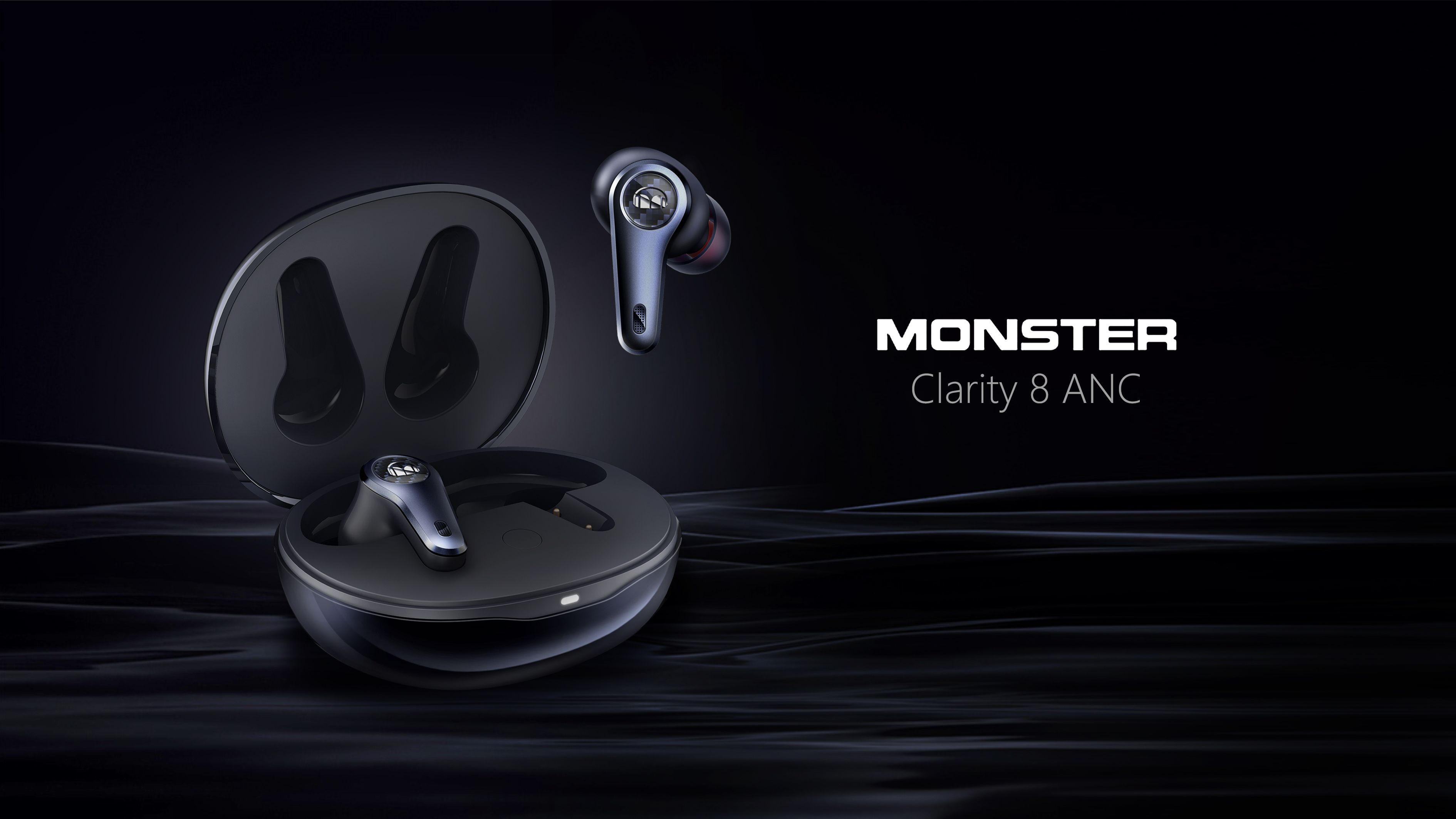 TWS headphones, cool, technological, texture，