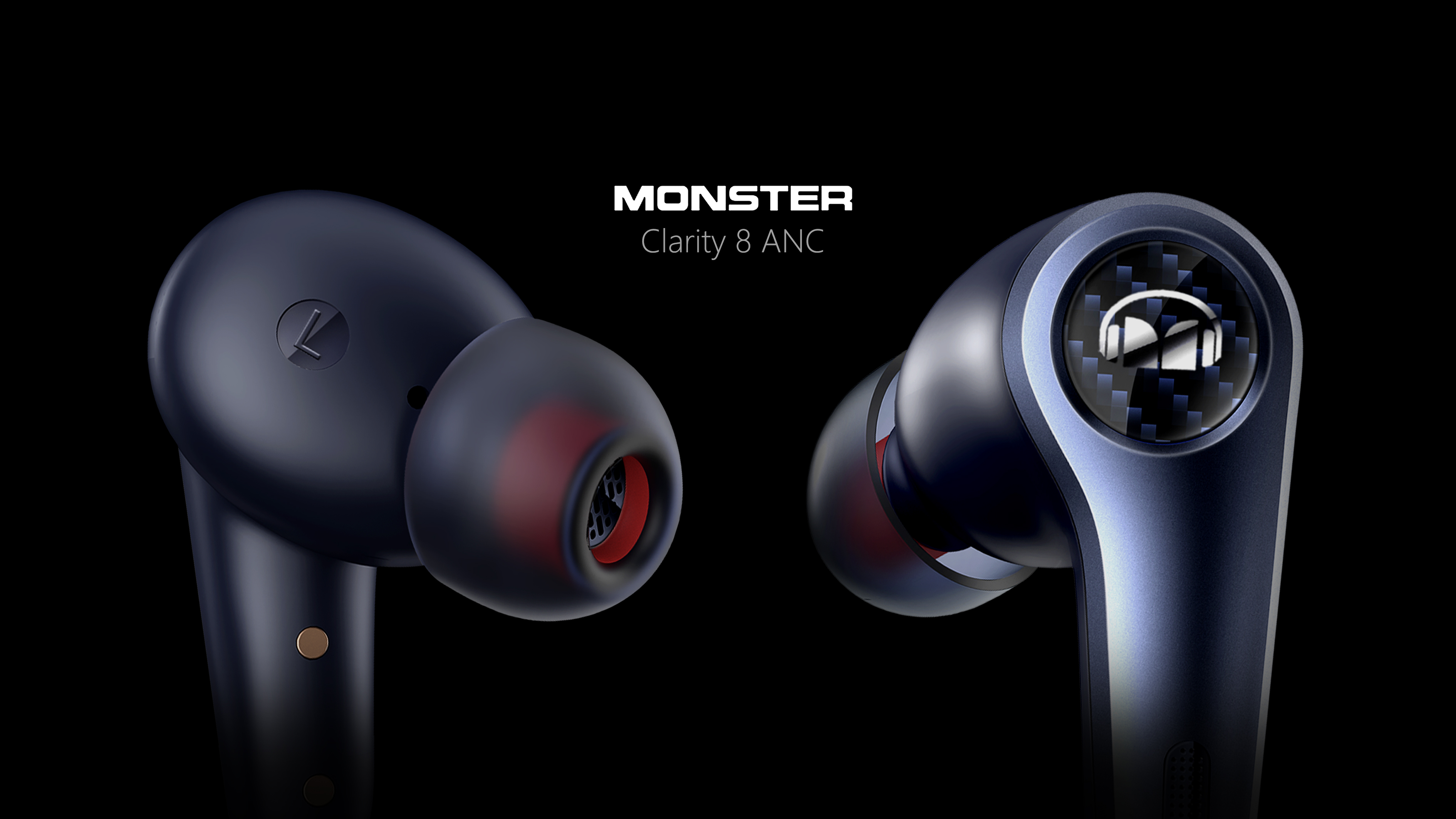 TWS headphones, cool, technological, texture，