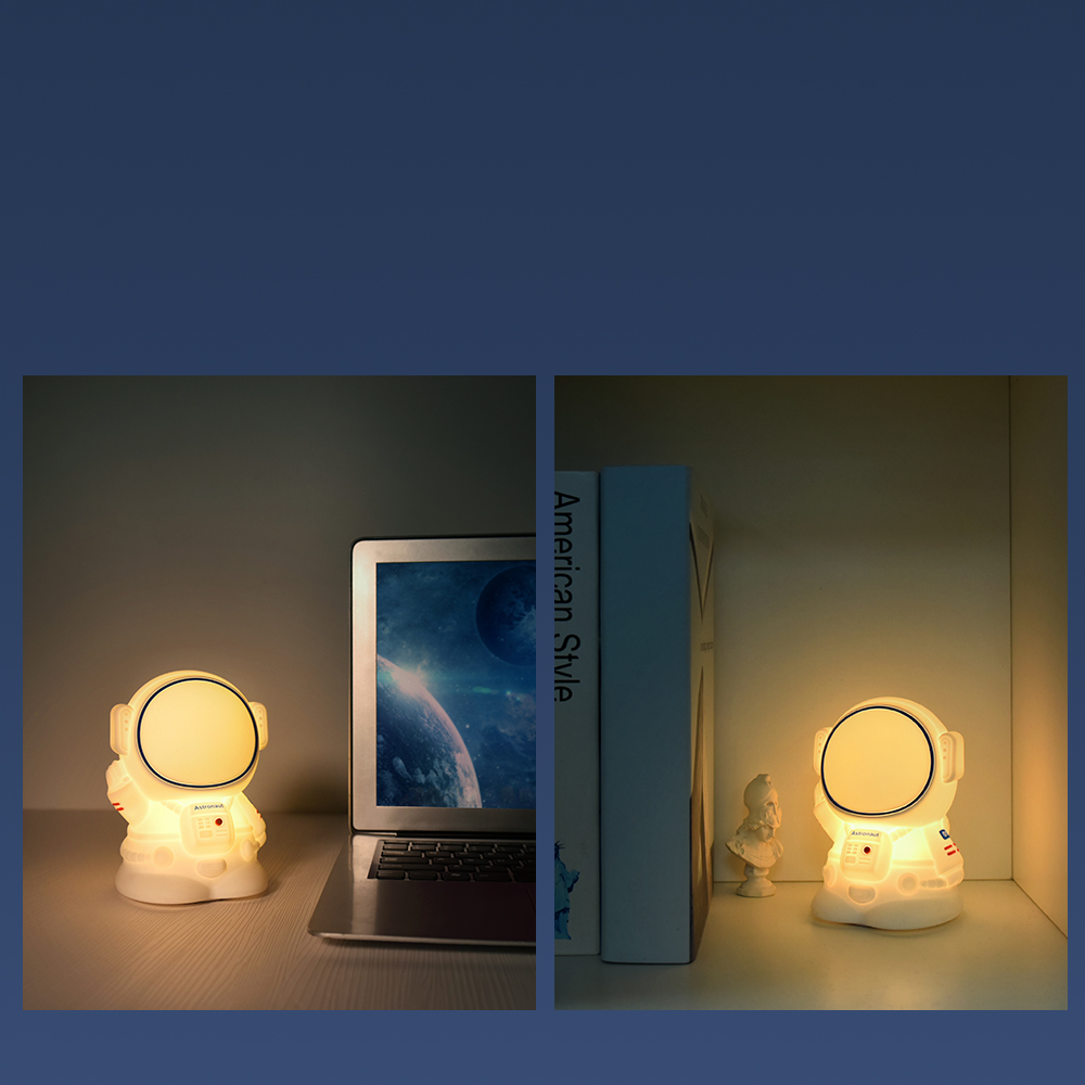 astronaut，Warm night light，Silicone lamp，