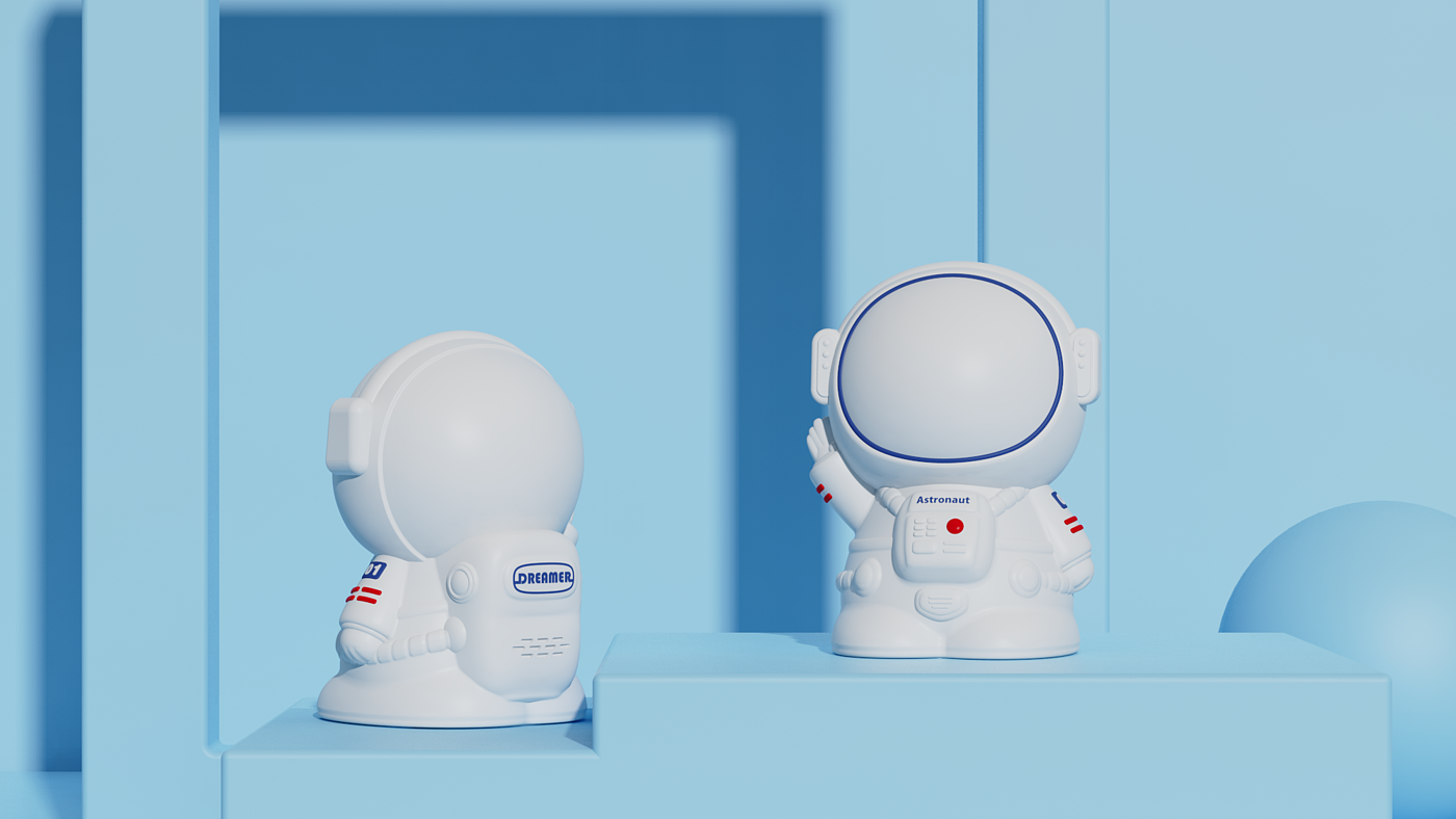 astronaut，Warm night light，Silicone lamp，