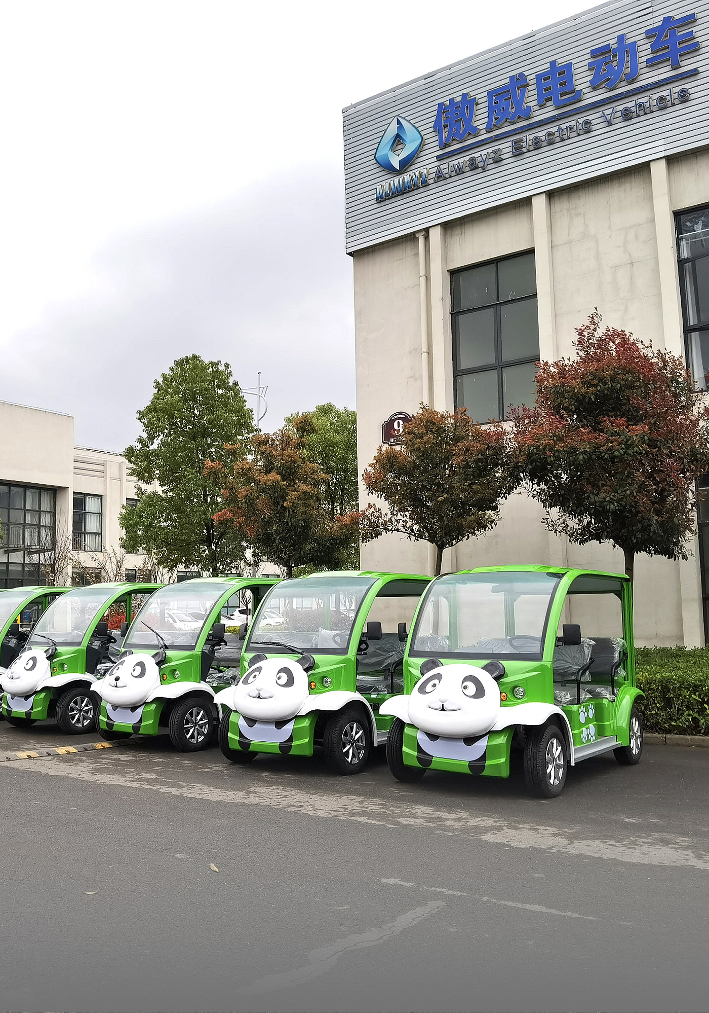 Electric sightseeing bus, cartoon, panda car，