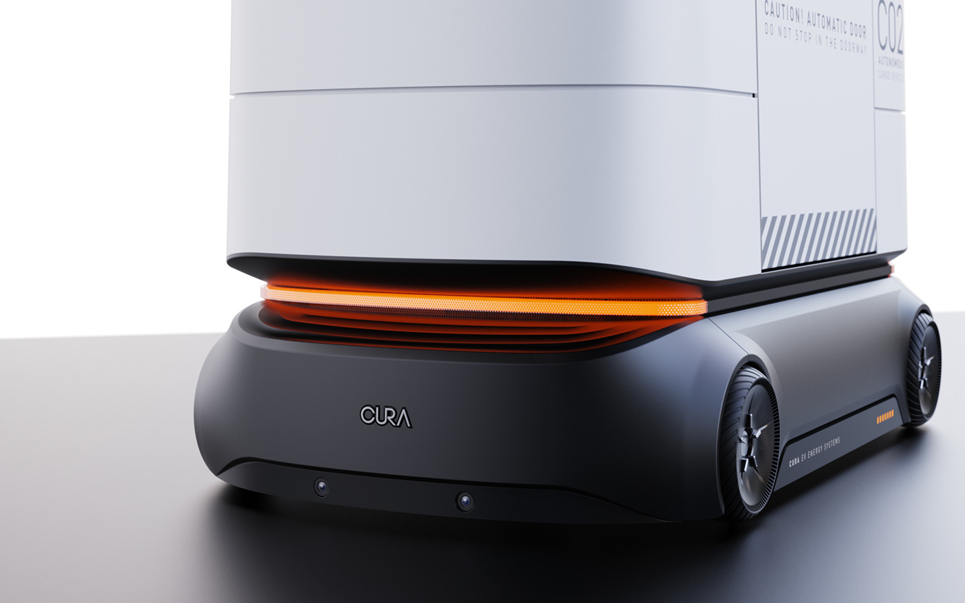 CURA DESIGN，Automatic airport freight car，MOVUS，product design，