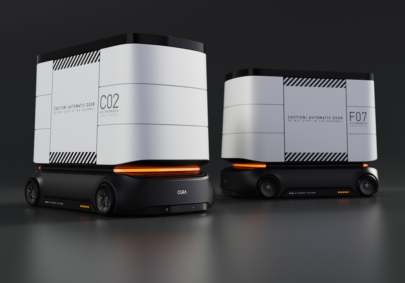 CURA DESIGN，Automatic airport freight car，MOVUS，product design，