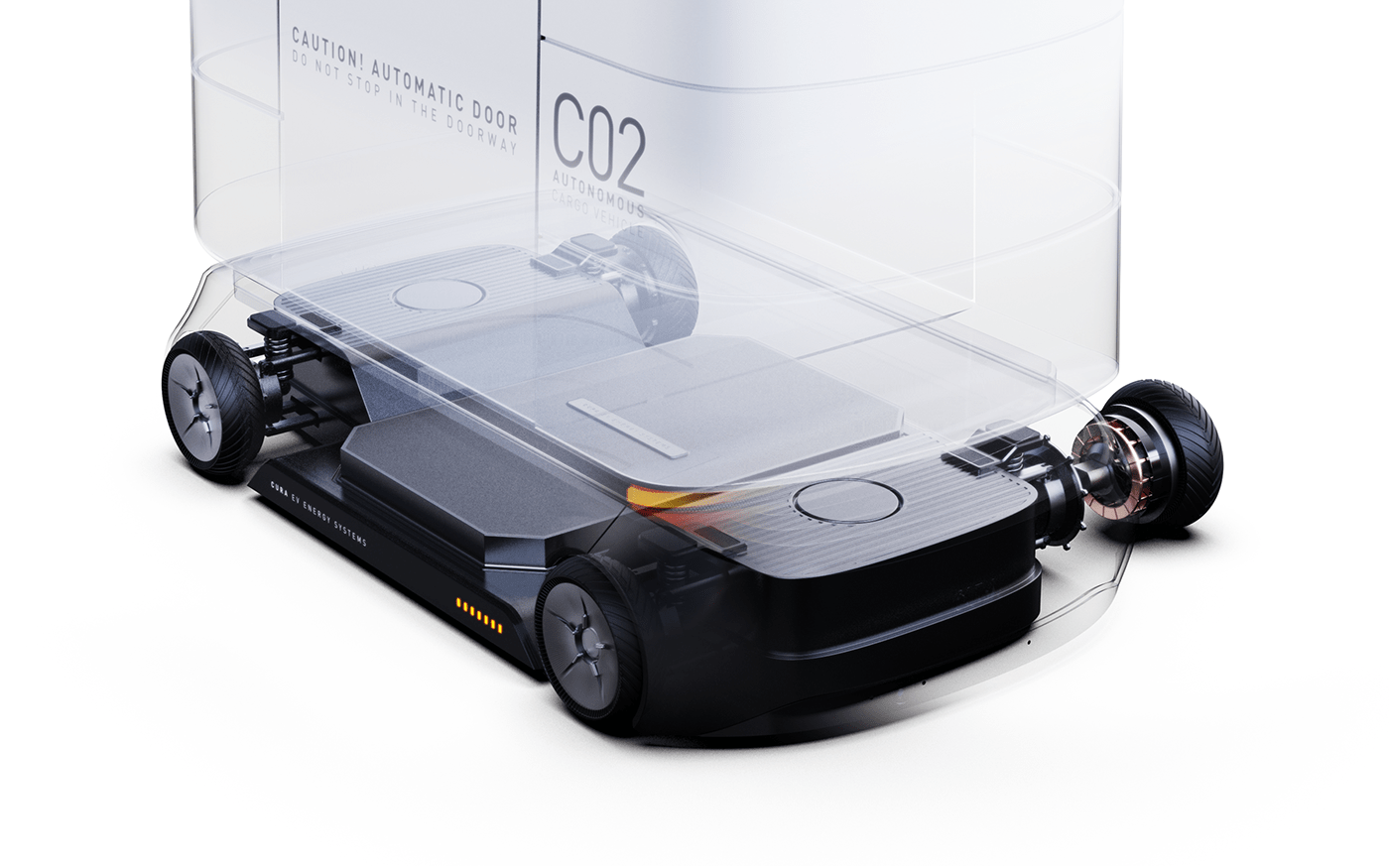 CURA DESIGN，Automatic airport freight car，MOVUS，product design，