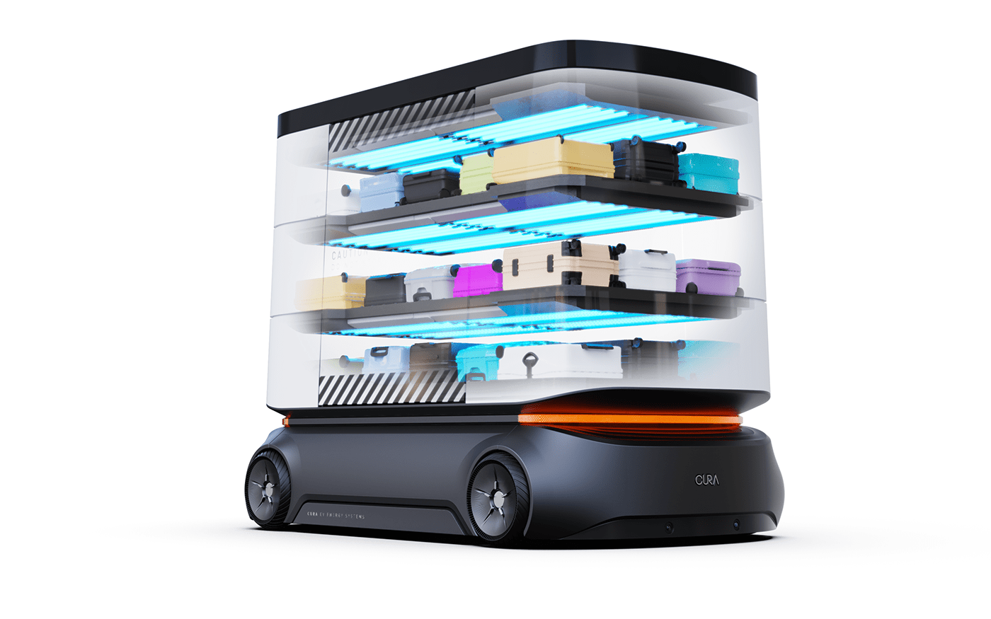 CURA DESIGN，Automatic airport freight car，MOVUS，product design，