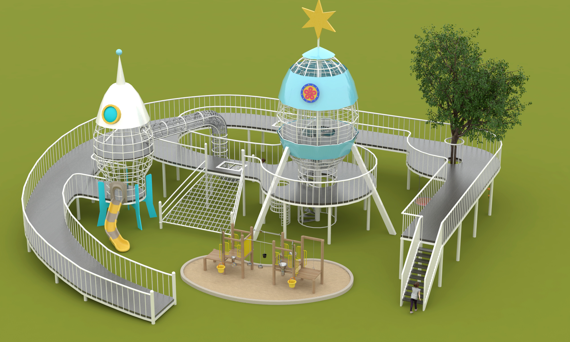 Children's play，Children's slide，Amusement facilities，Outdoor recreation，