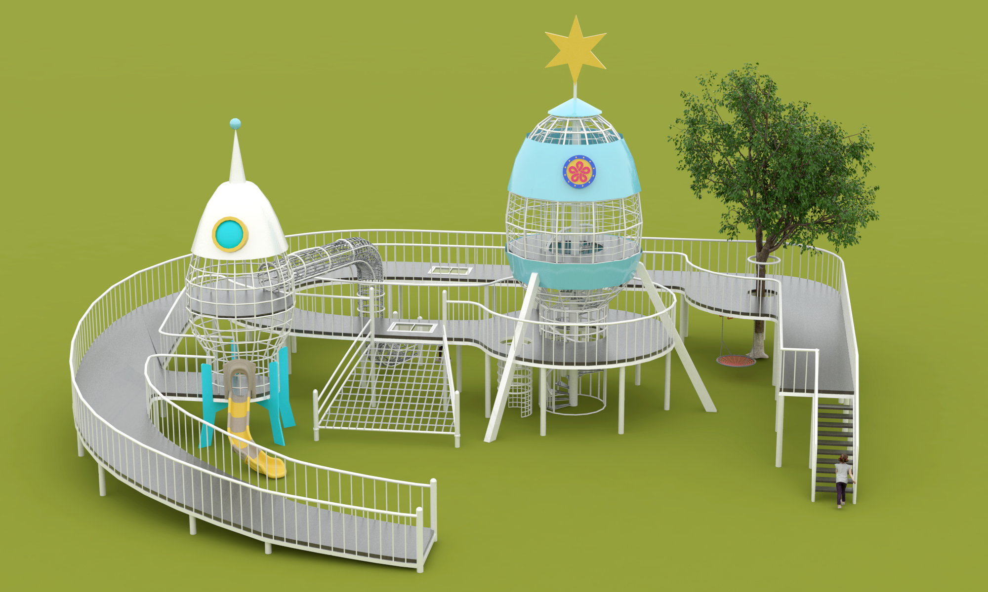 Children's play，Children's slide，Amusement facilities，Outdoor recreation，