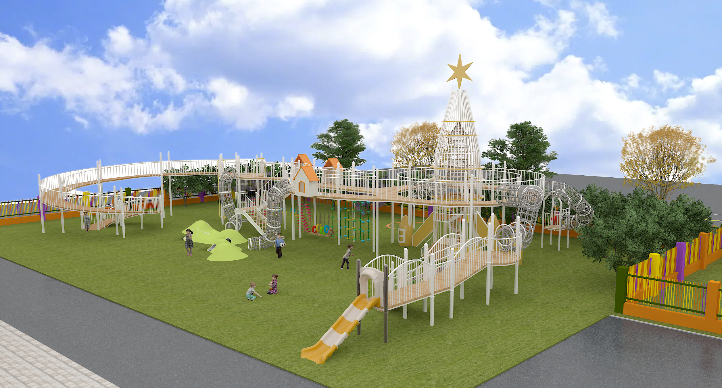 Children's play，Children's slide，Amusement facilities，Outdoor recreation，