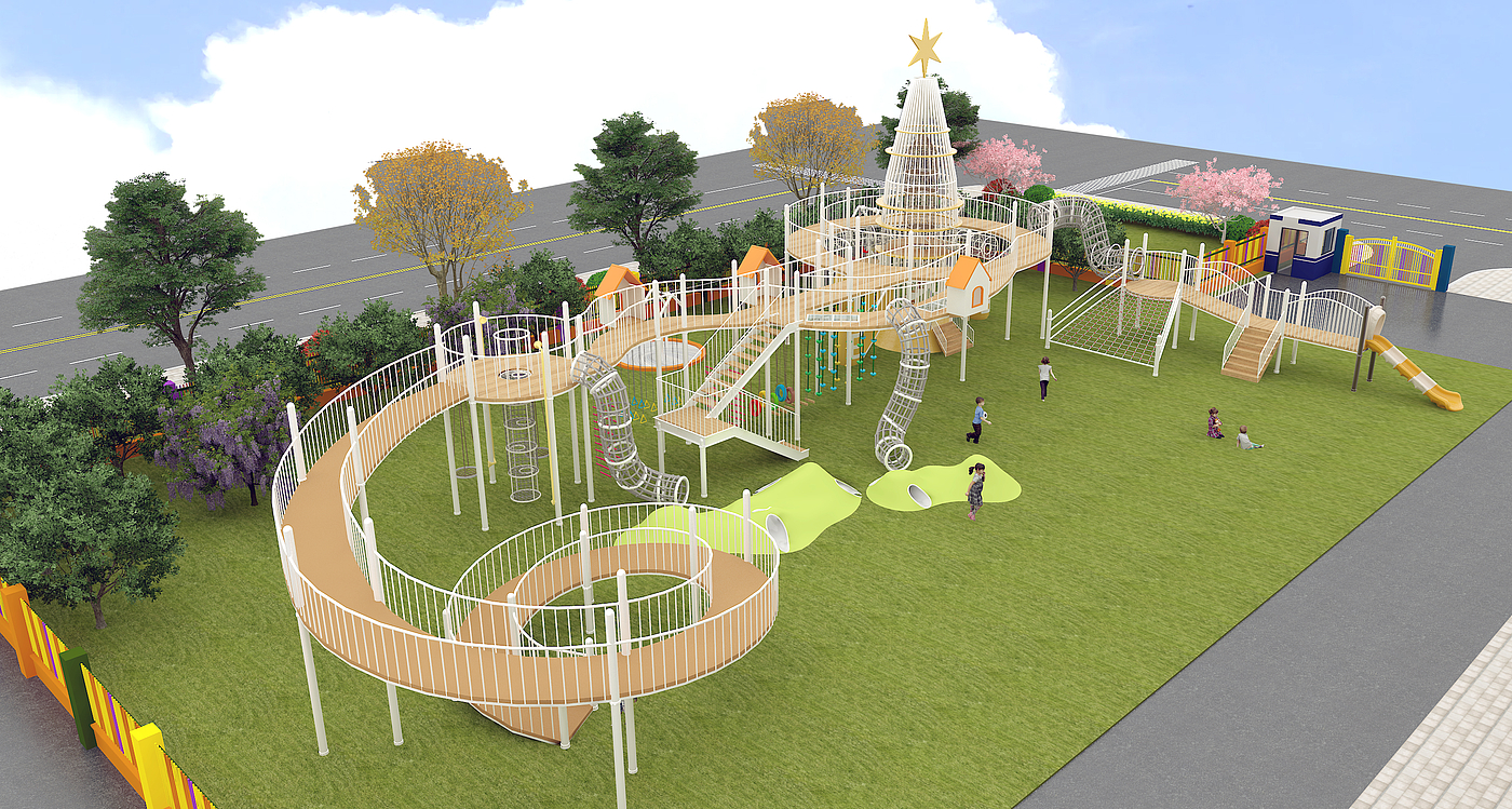 Children's play，Children's slide，Amusement facilities，Outdoor recreation，