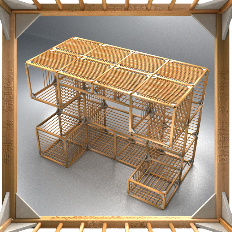 diy，Bamboo，furniture，modularization，assemble，Bamboo products，Birdcage furniture，Changeable，personality，Architecture，Model，