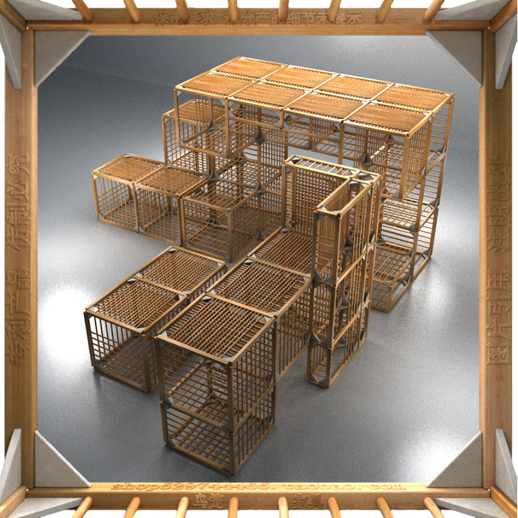 diy，Bamboo，furniture，modularization，assemble，Bamboo products，Birdcage furniture，Changeable，personality，Architecture，Model，