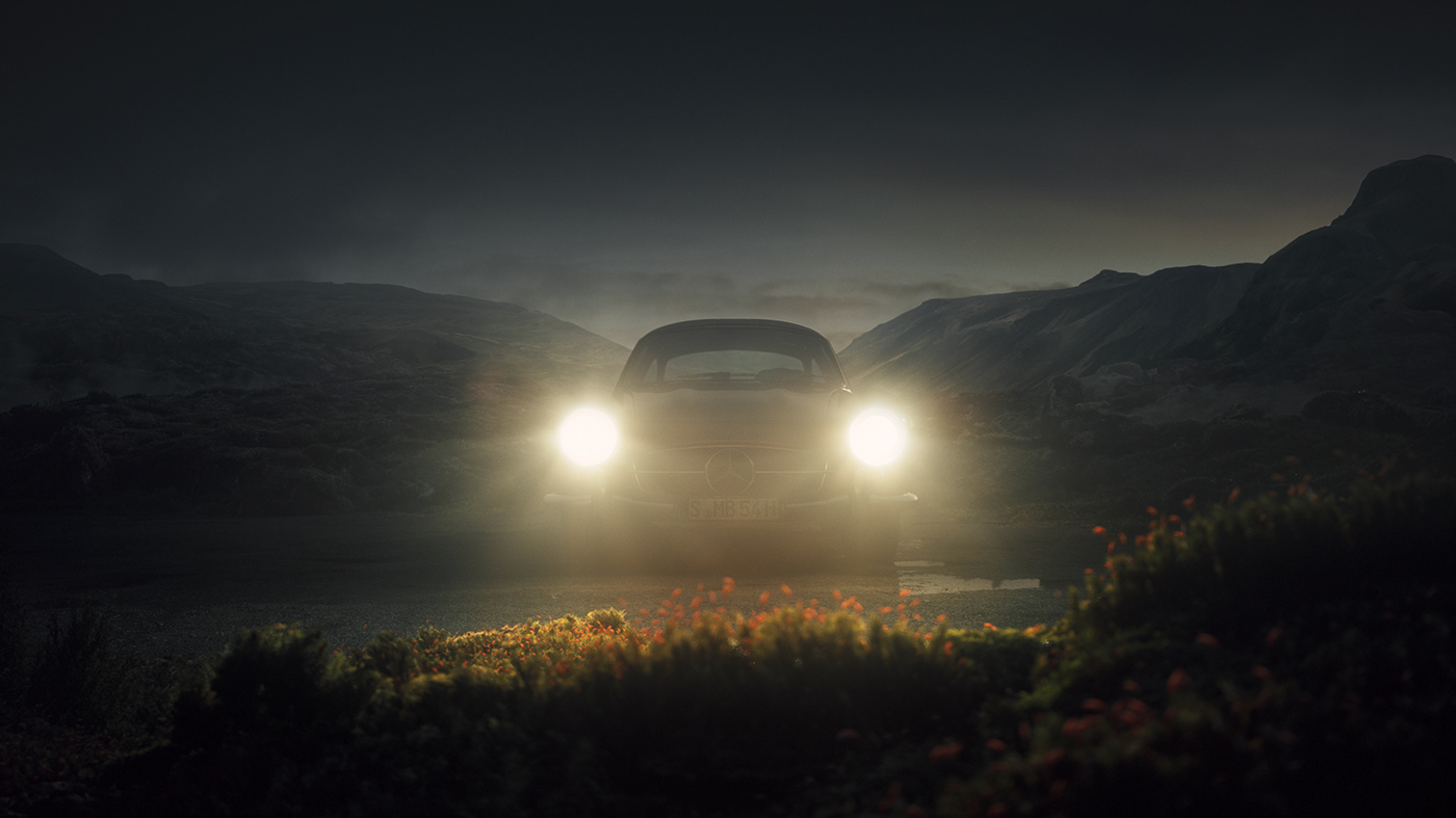 300SL，3d，cgi，Benz，Sports car，automobile，