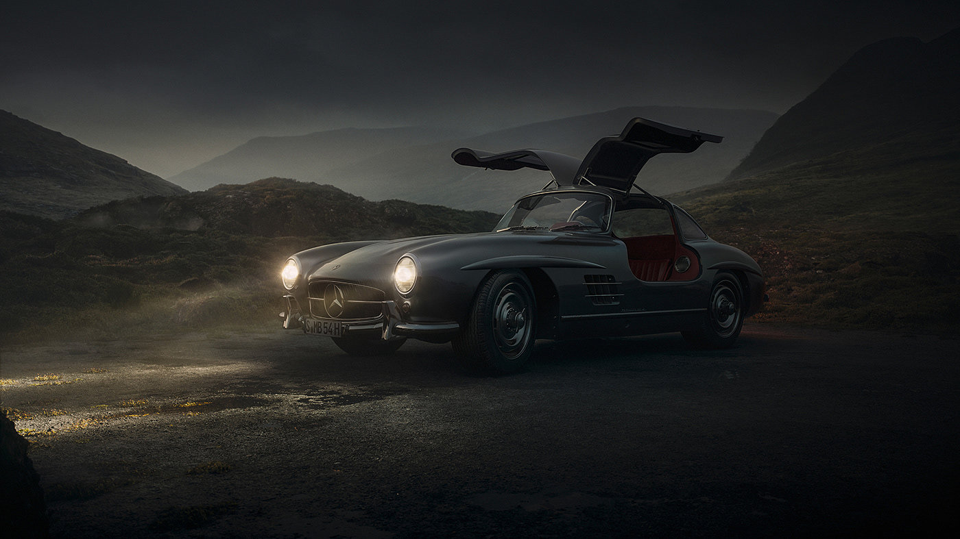 300SL，3d，cgi，Benz，Sports car，automobile，