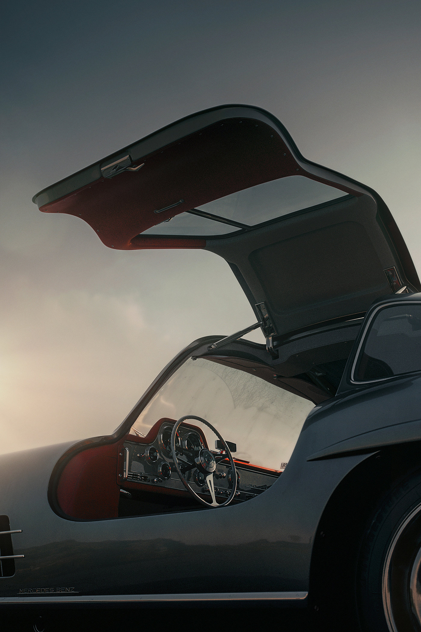 300SL，3d，cgi，Benz，Sports car，automobile，