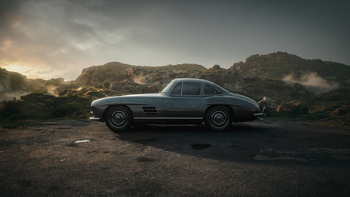 300SL，3d，cgi，Benz，Sports car，automobile，