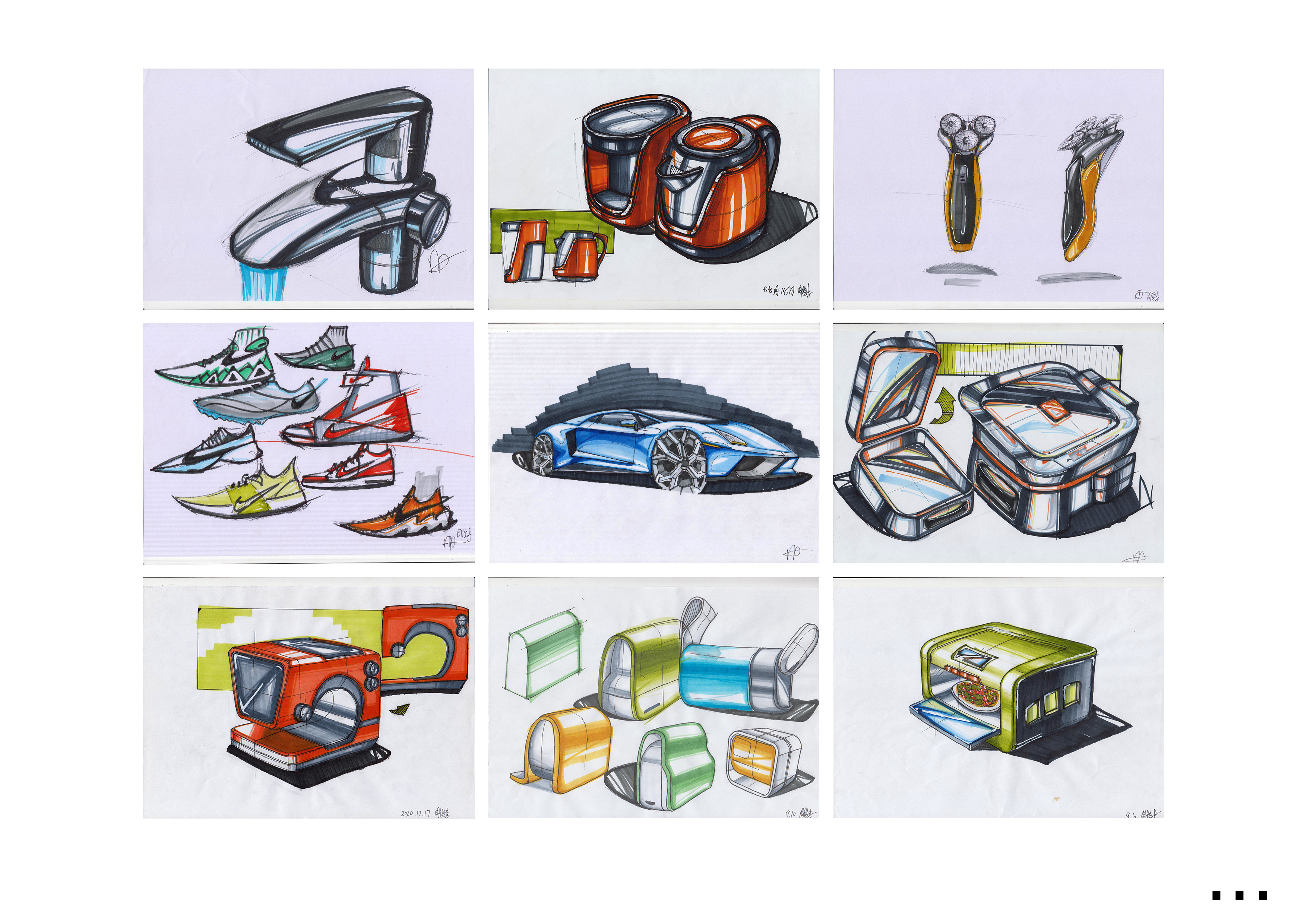 sample reels，Graduation portfolio，Collection of industrial design works，Product design collection，Automobile design，Automotive Design Portfolio，