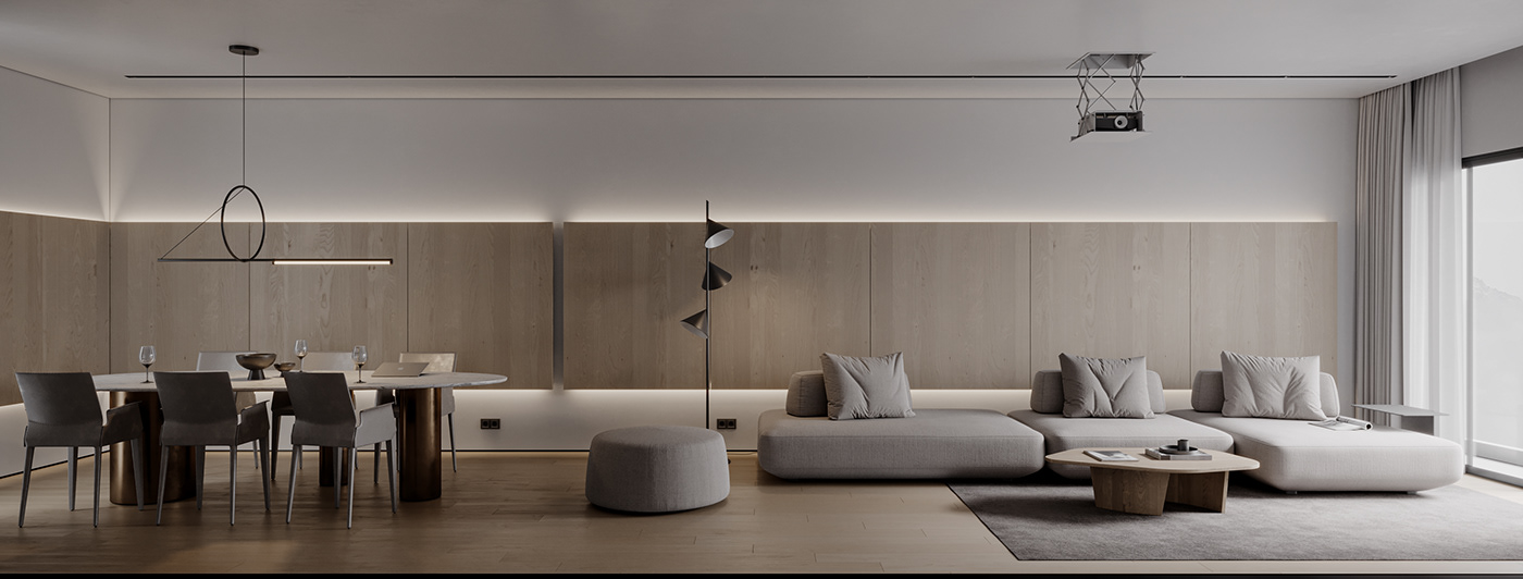 apartment，onochrome，cgi，Interior design，