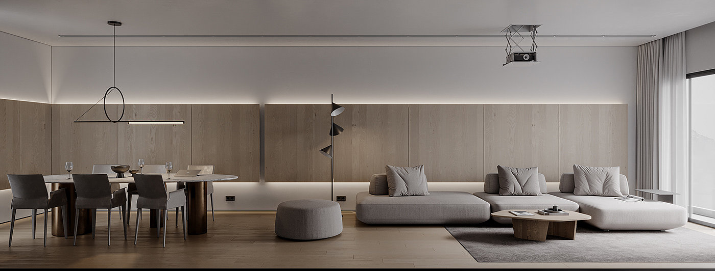 apartment，onochrome，cgi，Interior design，