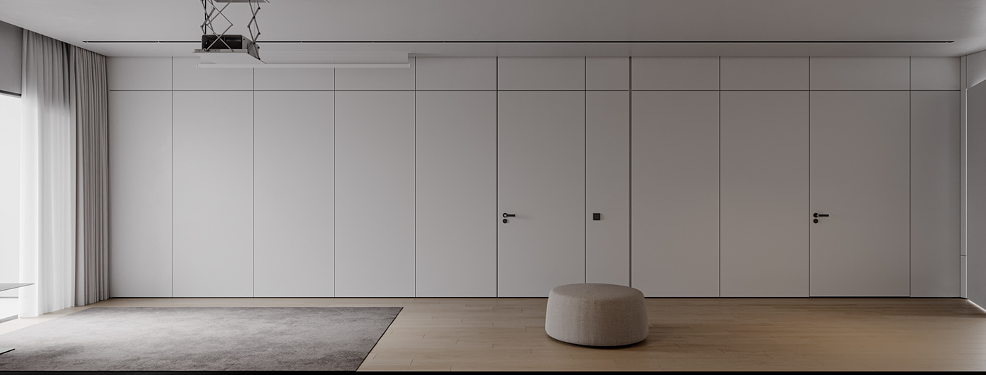 apartment，onochrome，cgi，Interior design，