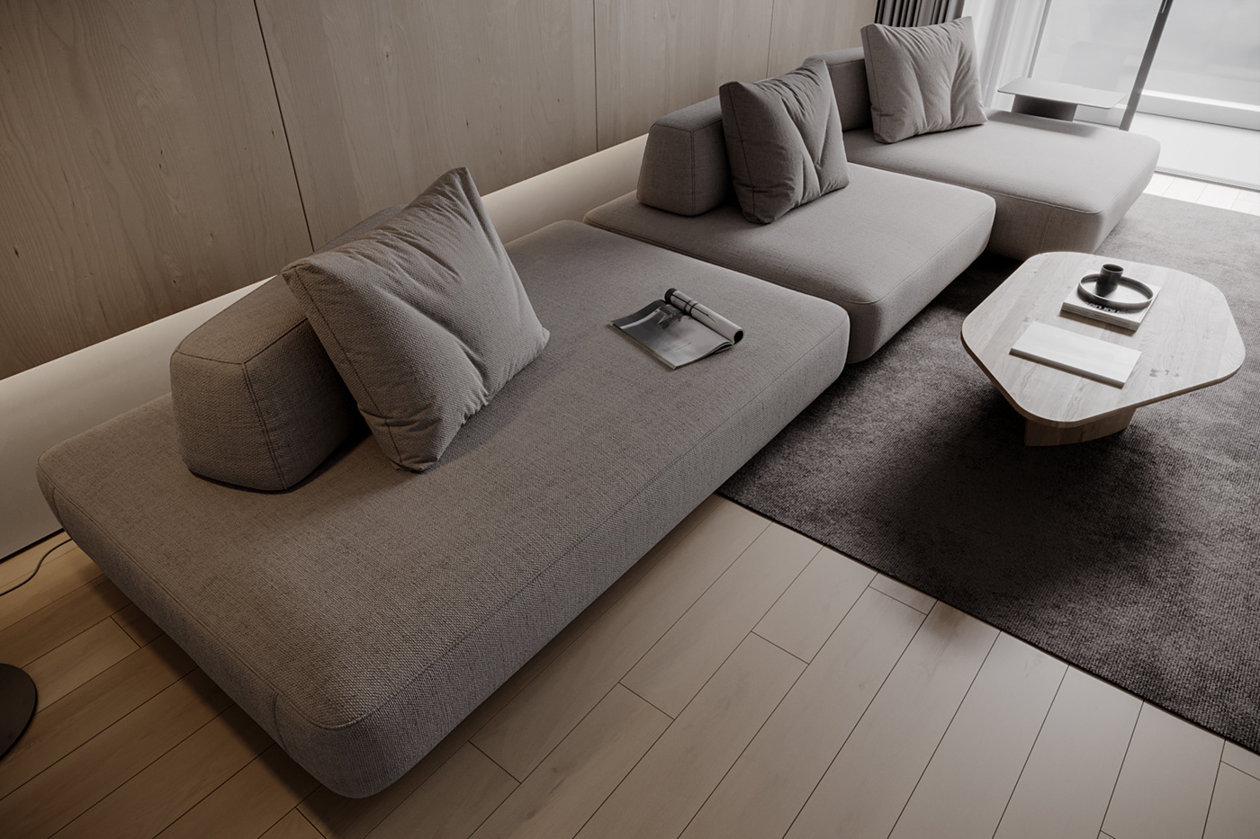 apartment，onochrome，cgi，Interior design，