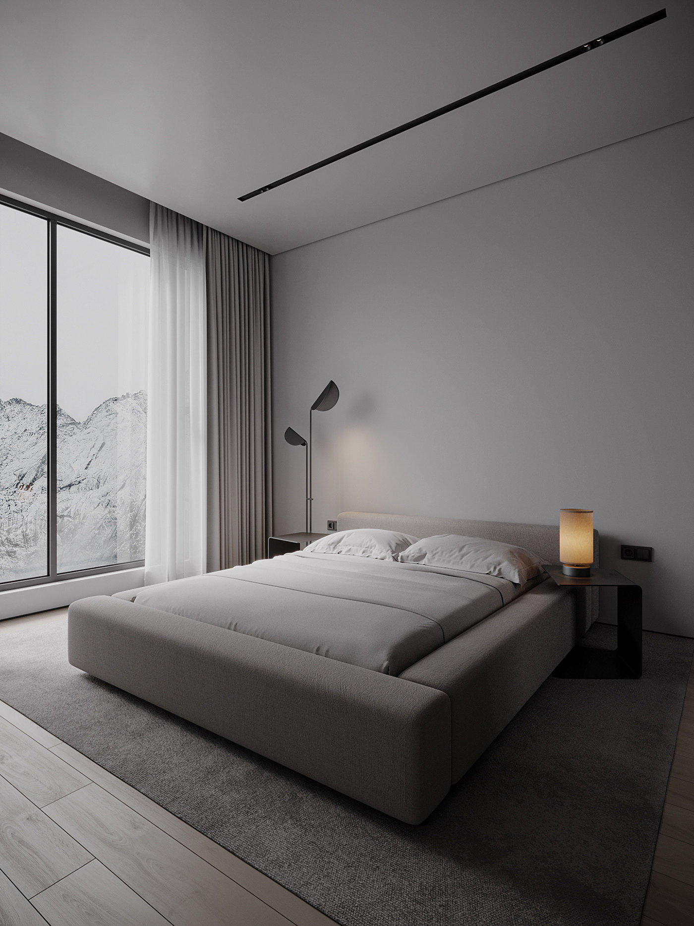 apartment，onochrome，cgi，Interior design，