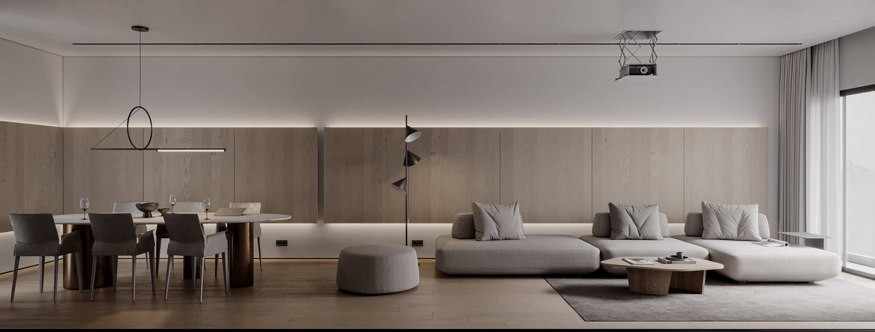 apartment，onochrome，cgi，Interior design，