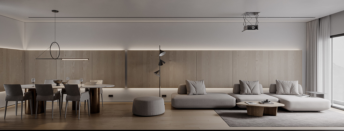 apartment，onochrome，cgi，Interior design，