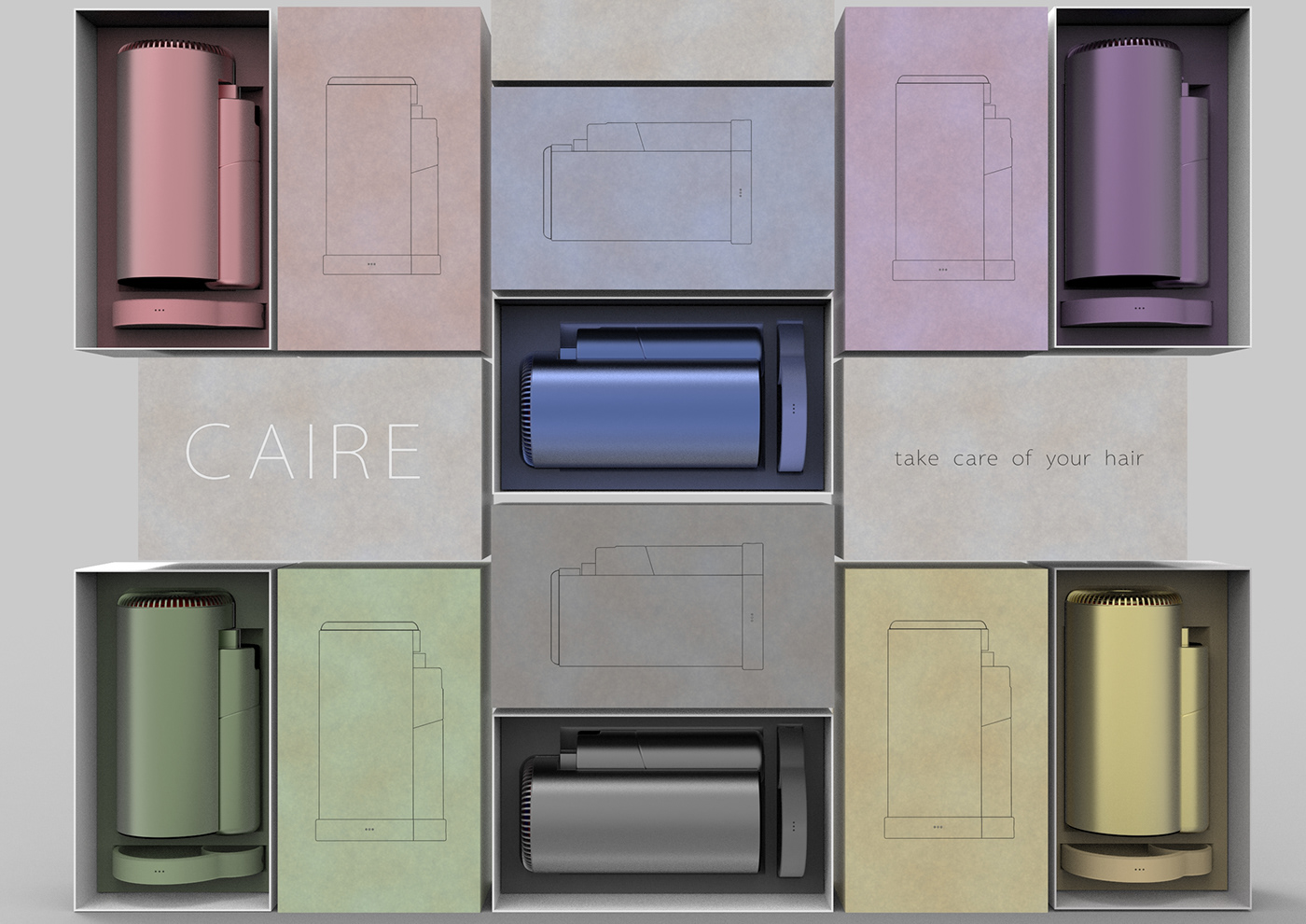 hair drier，CAIRE，product design，