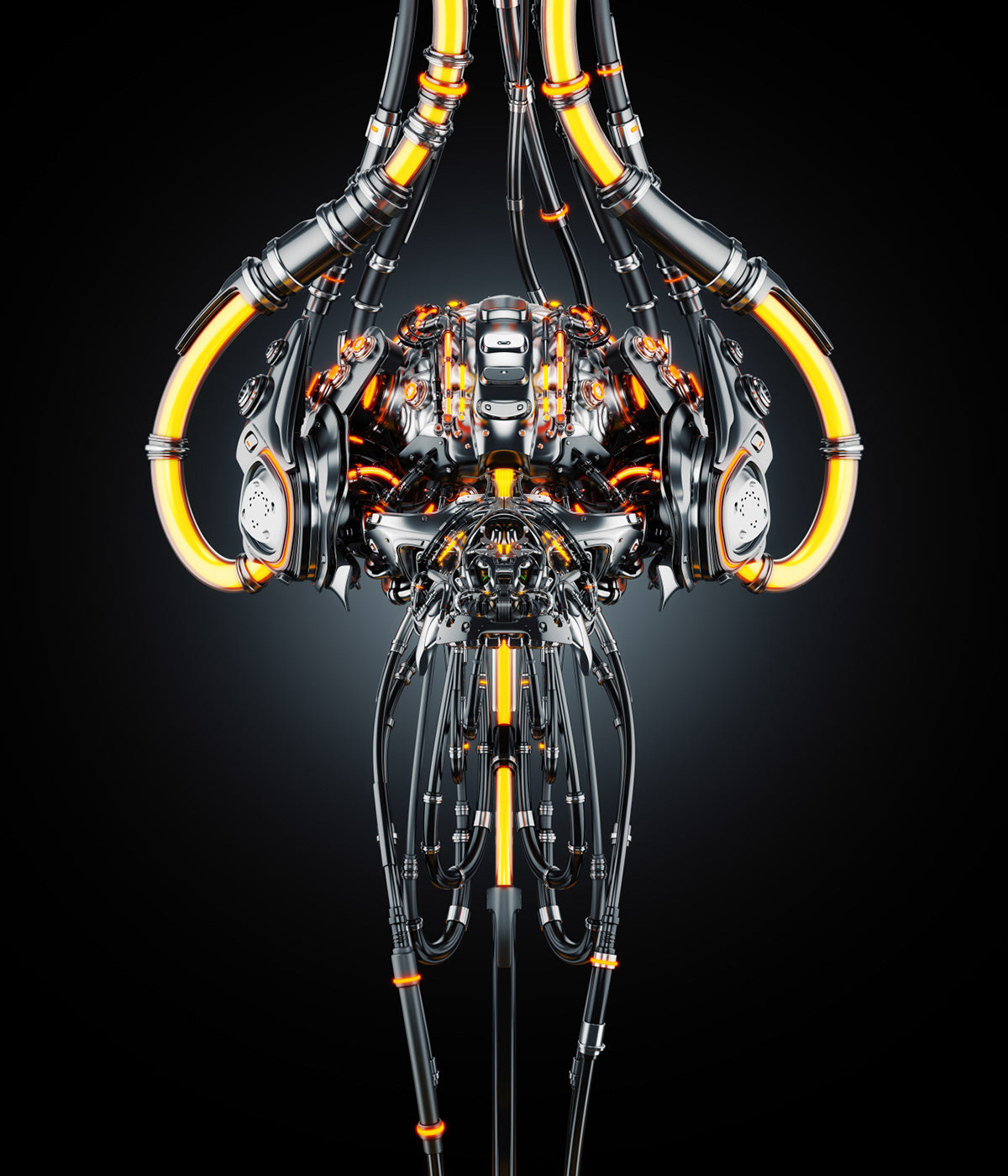 Futurist，THE BRAIN，Metal，robot，