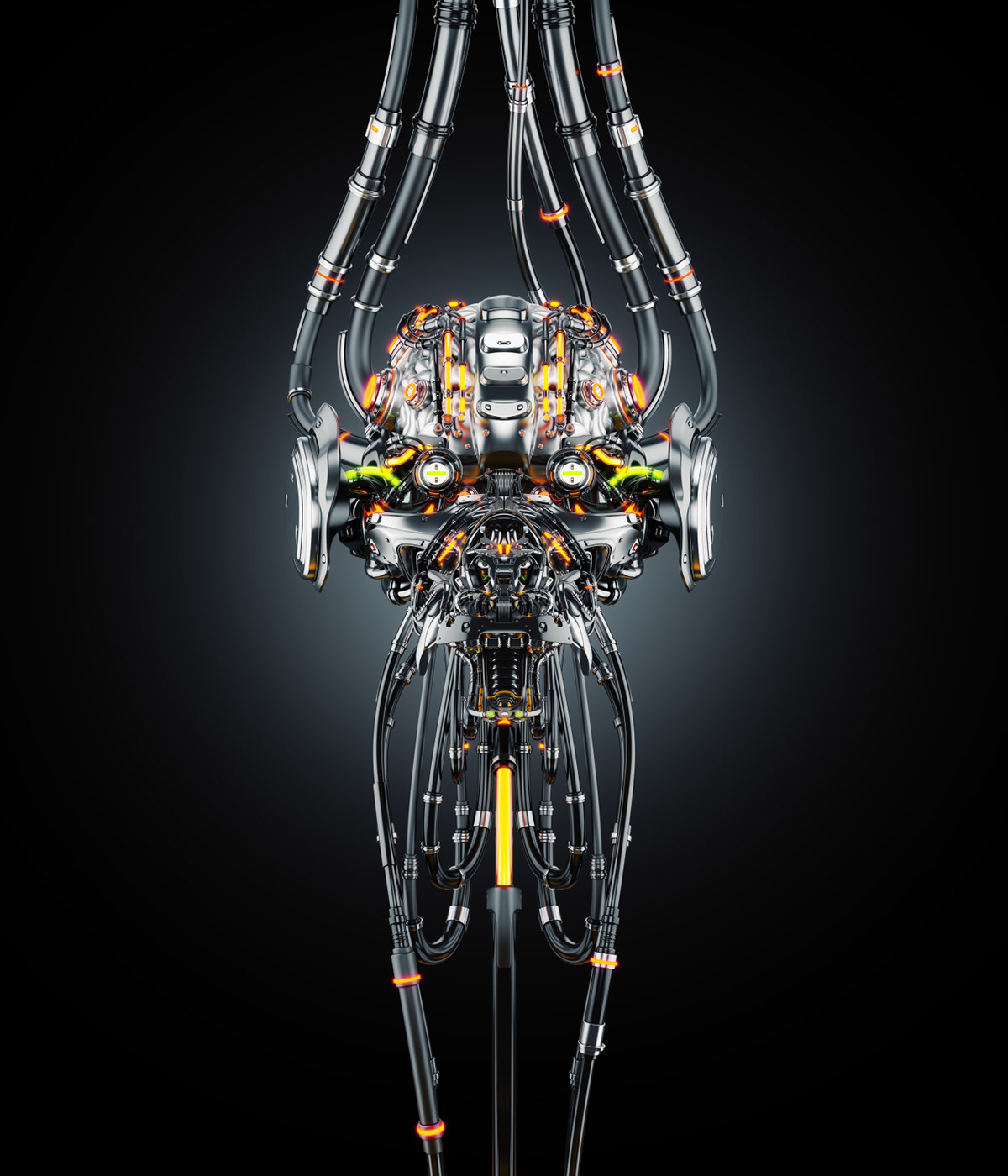 Futurist，THE BRAIN，Metal，robot，