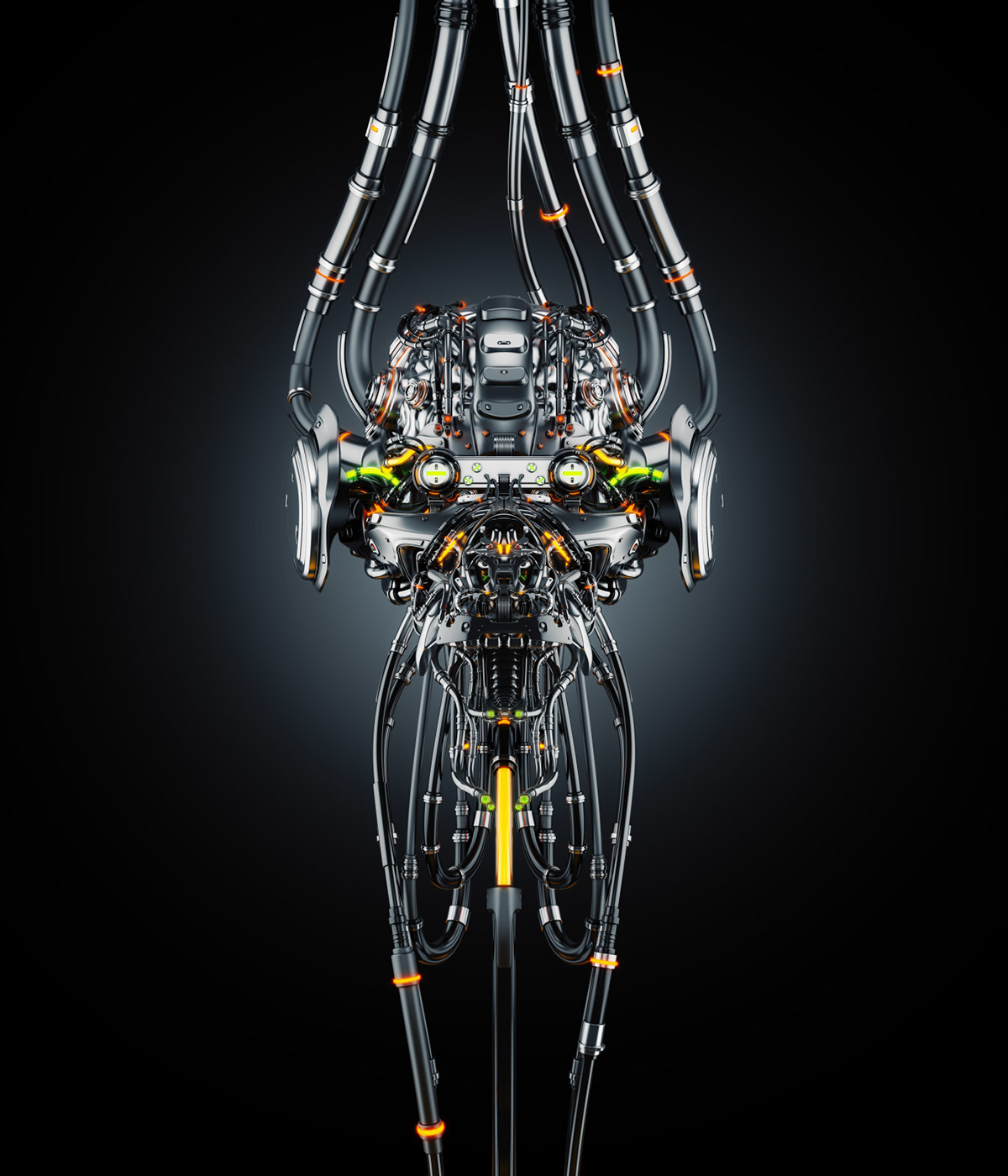 Futurist，THE BRAIN，Metal，robot，