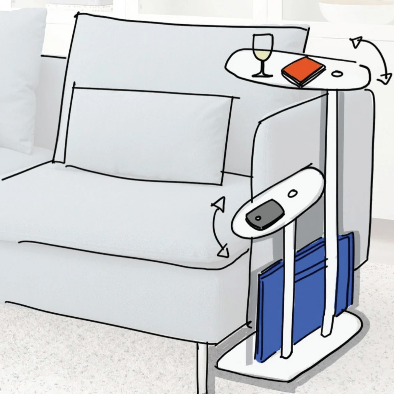 Side table，rotate，product design，Swivo，