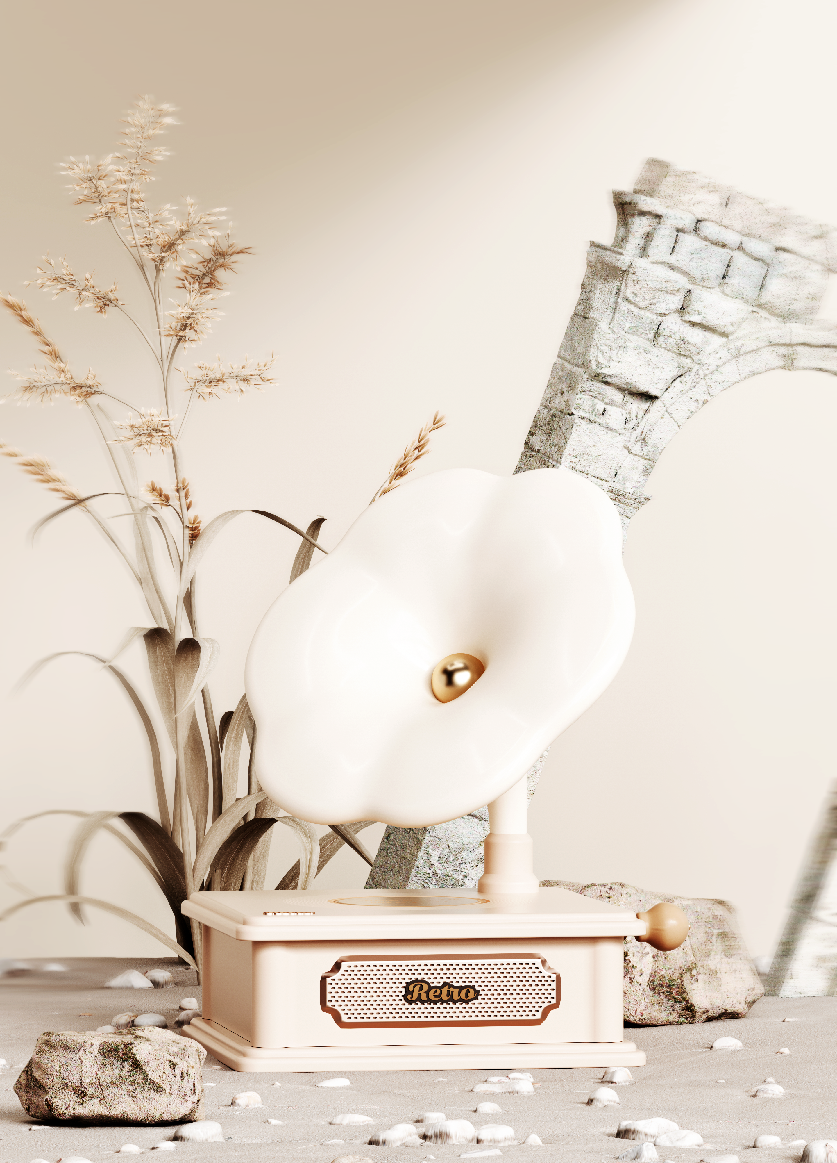 phonograph，Vinyl record player，Wireless charging，lamp，loudspeaker box，