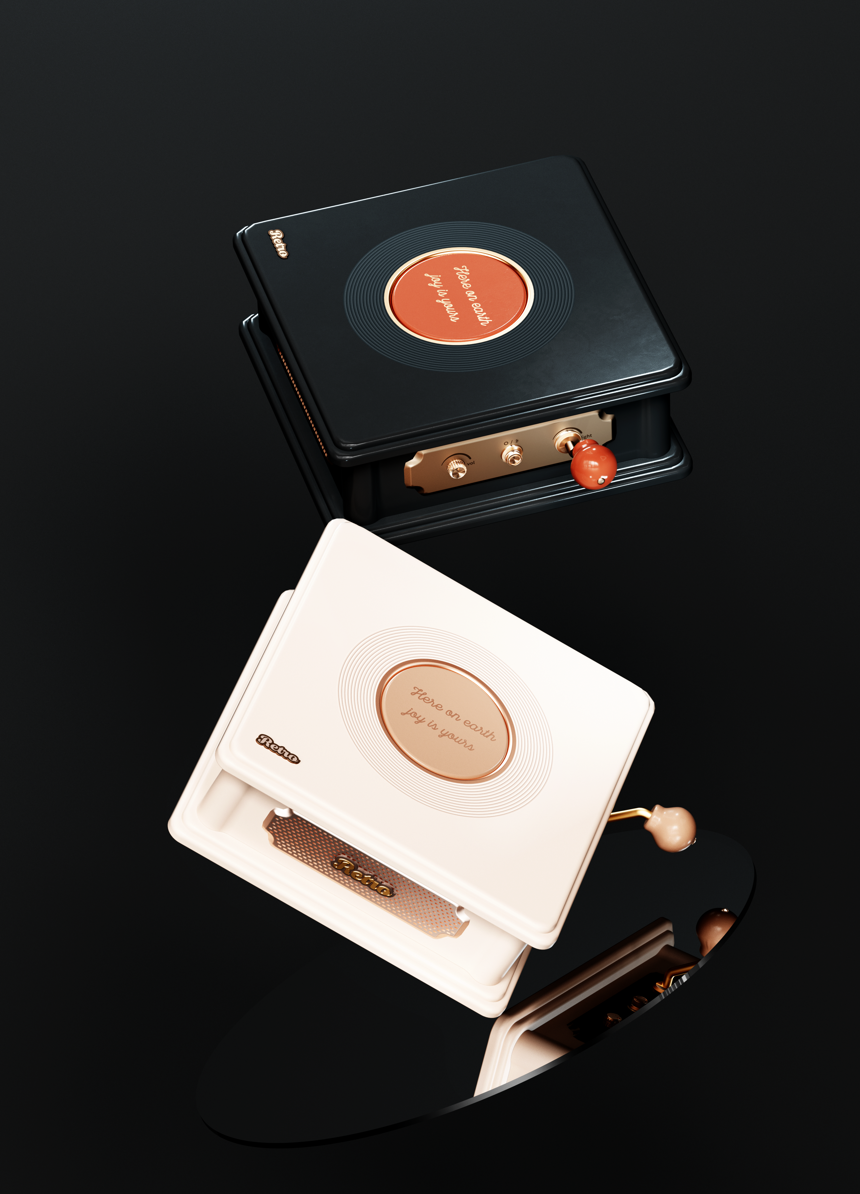 phonograph，Vinyl record player，Wireless charging，lamp，loudspeaker box，