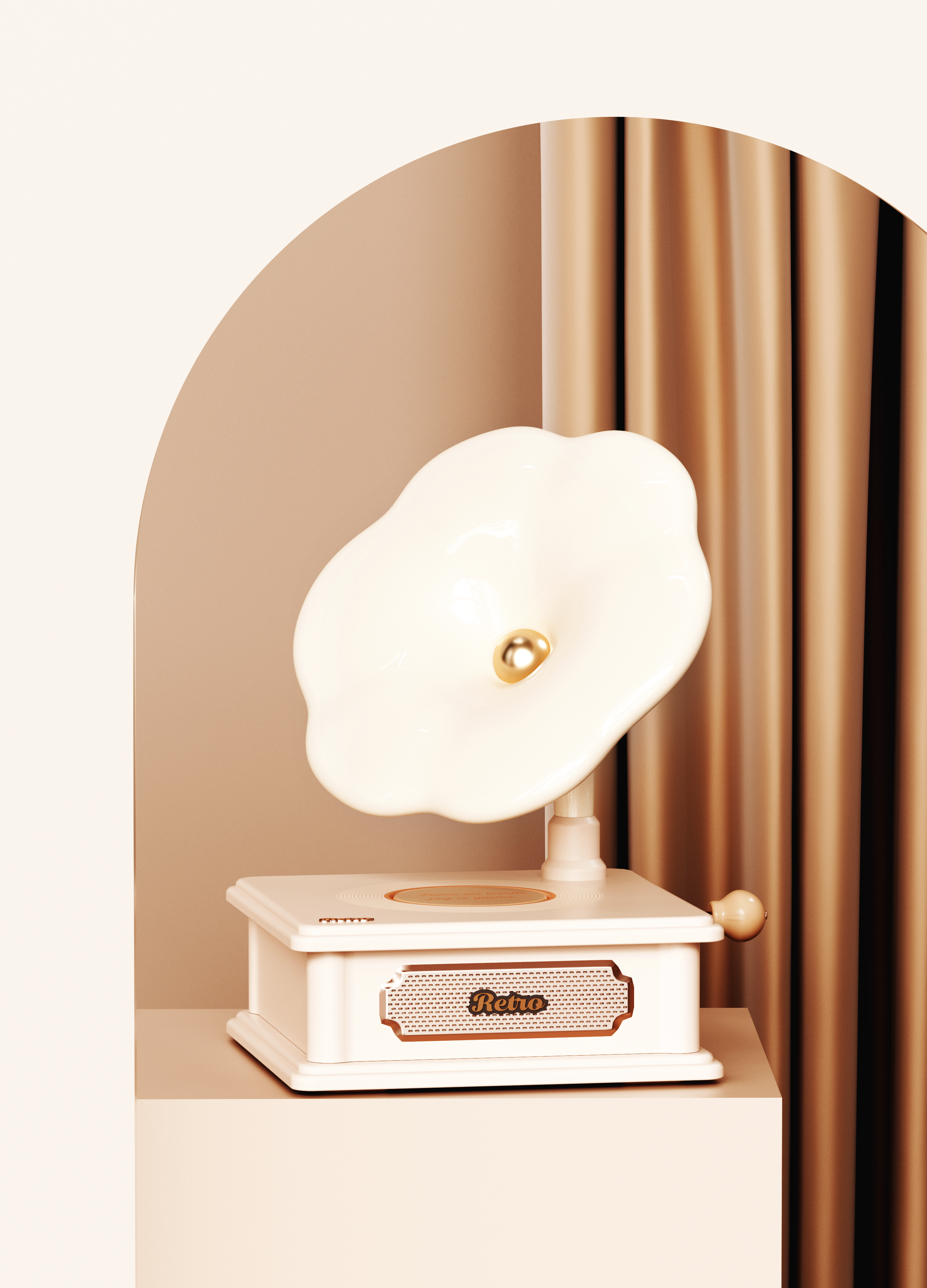 phonograph，Vinyl record player，Wireless charging，lamp，loudspeaker box，