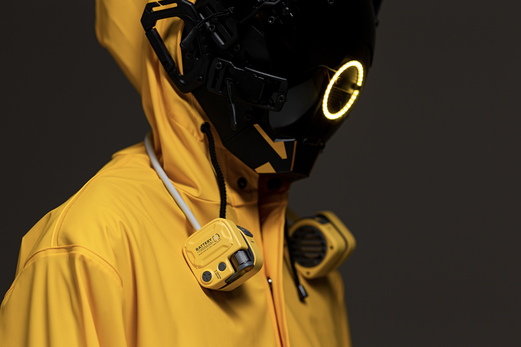 Cyberpunk，Hanging neck fan，White base map，Shenzhen，