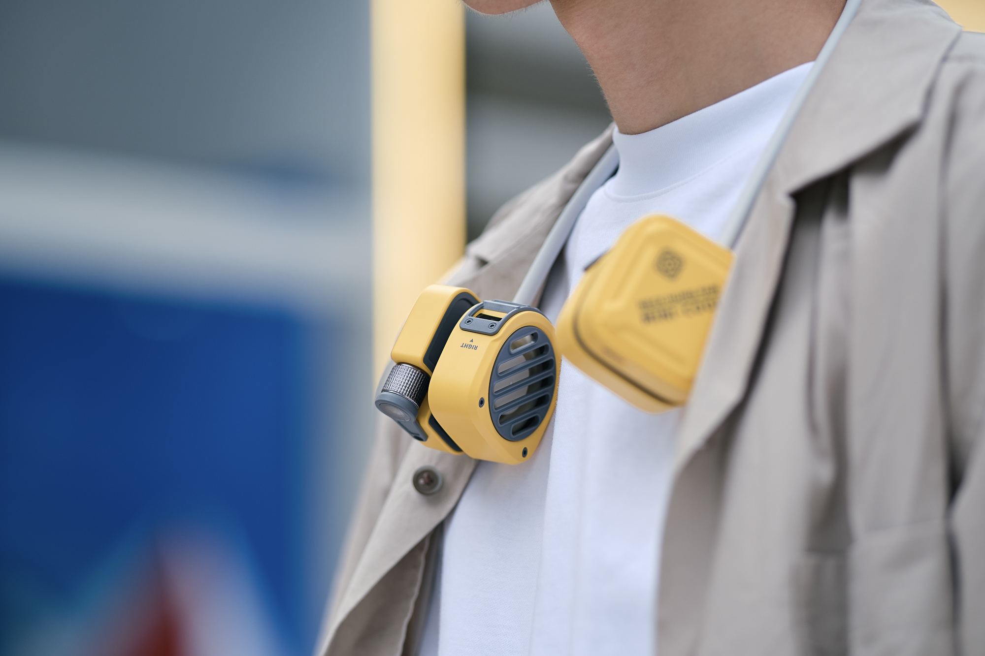 Cyberpunk，Hanging neck fan，White base map，Shenzhen，