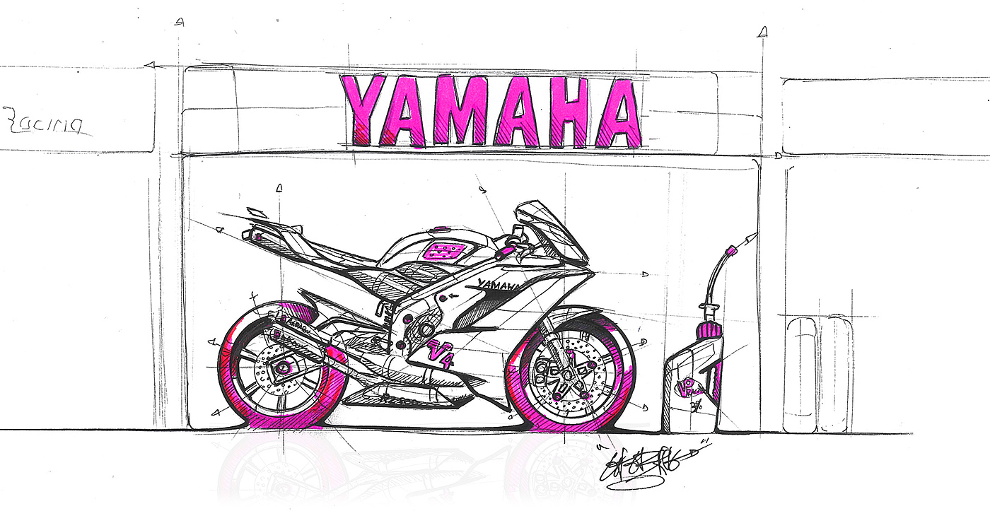 motorcycle，Hand drawing，vehicle，industrial design，